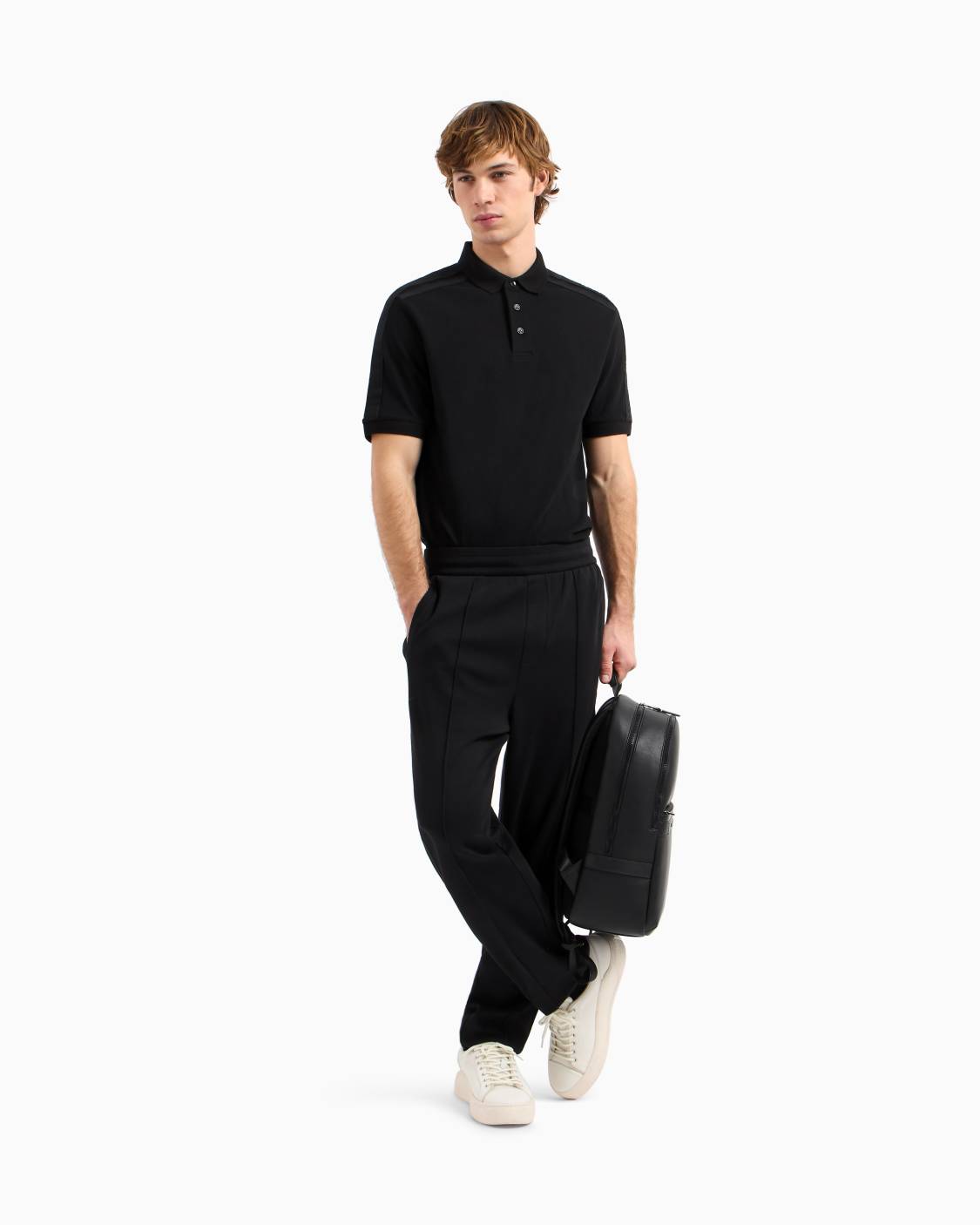 Regular fit trousers with contrasting band