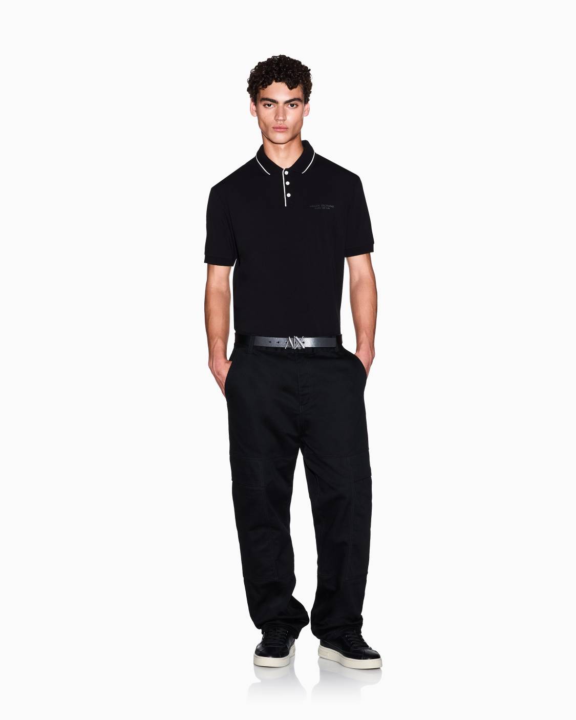 Regular fit polo shirt in stretch jersey