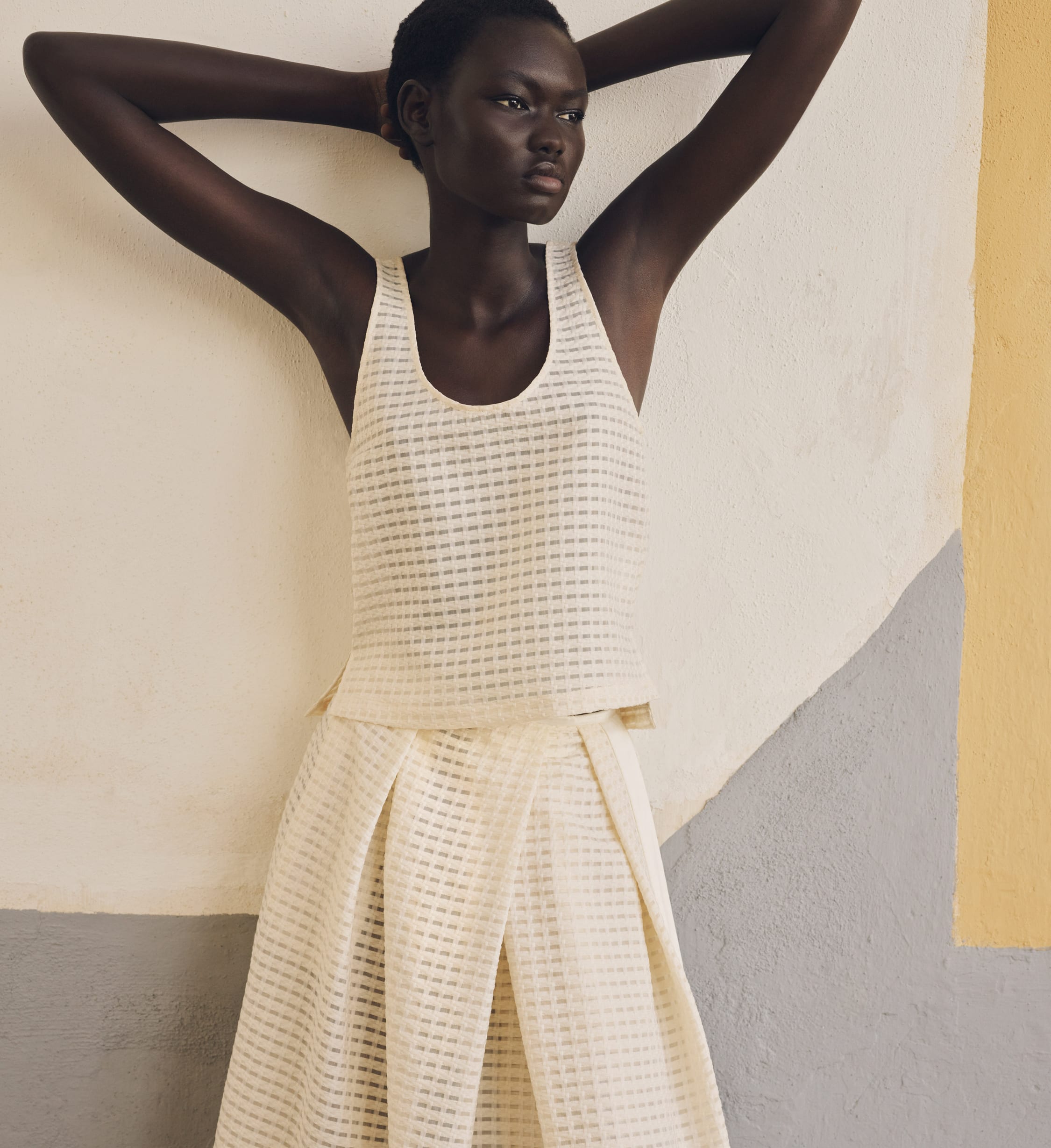 Model wears Emporio Armani collection