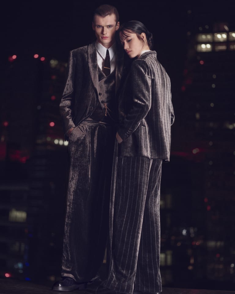 Video showing different models wearing apparel from the Emporio Armani collection