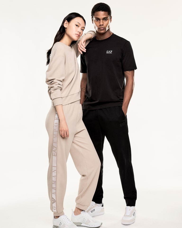 Video showing different models working out in an underground car park wearing technical apparel from the EA7 Autumn/Winter 2024 collection 