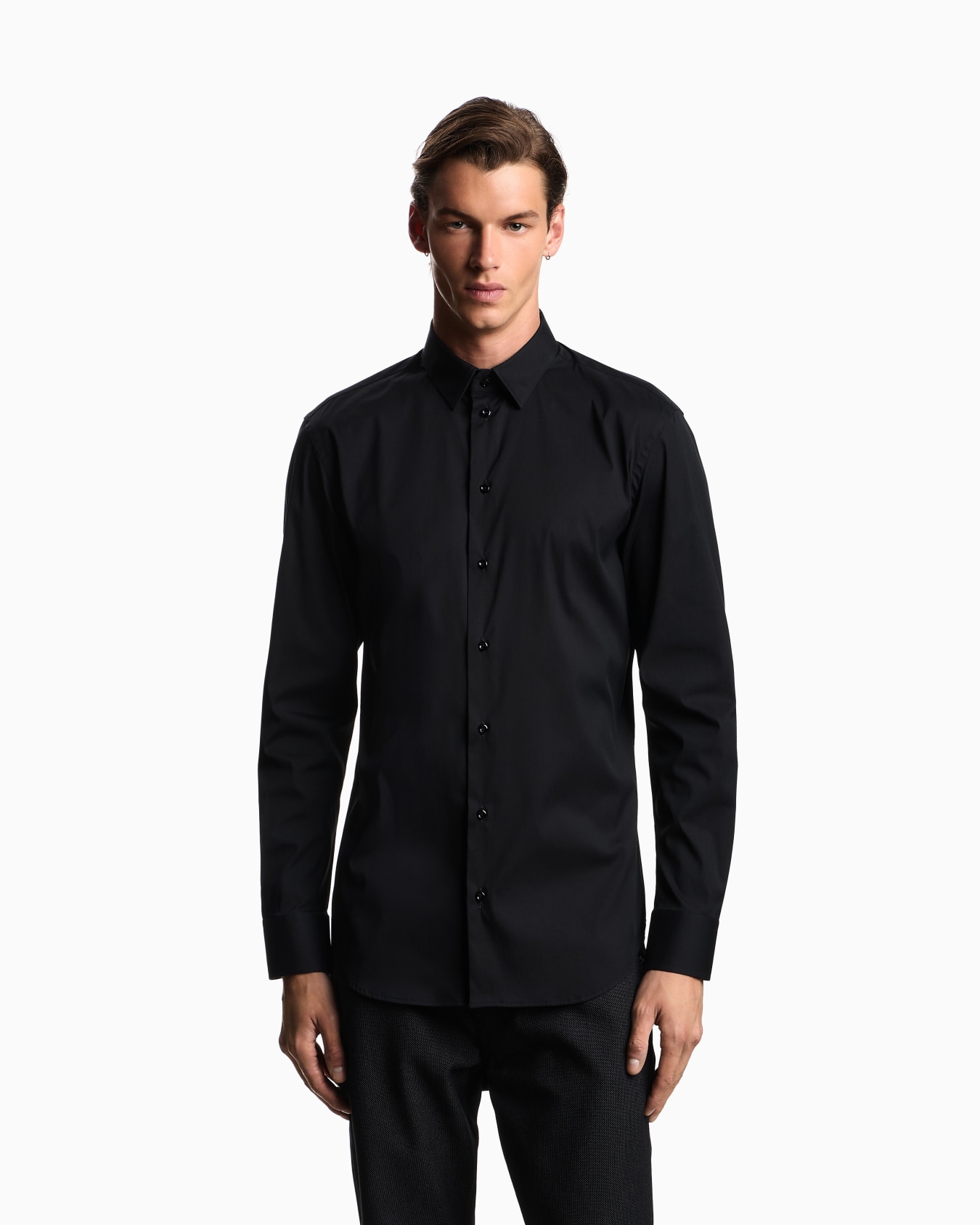 Camisa de popelina de algodón elástico Diapositiva 3