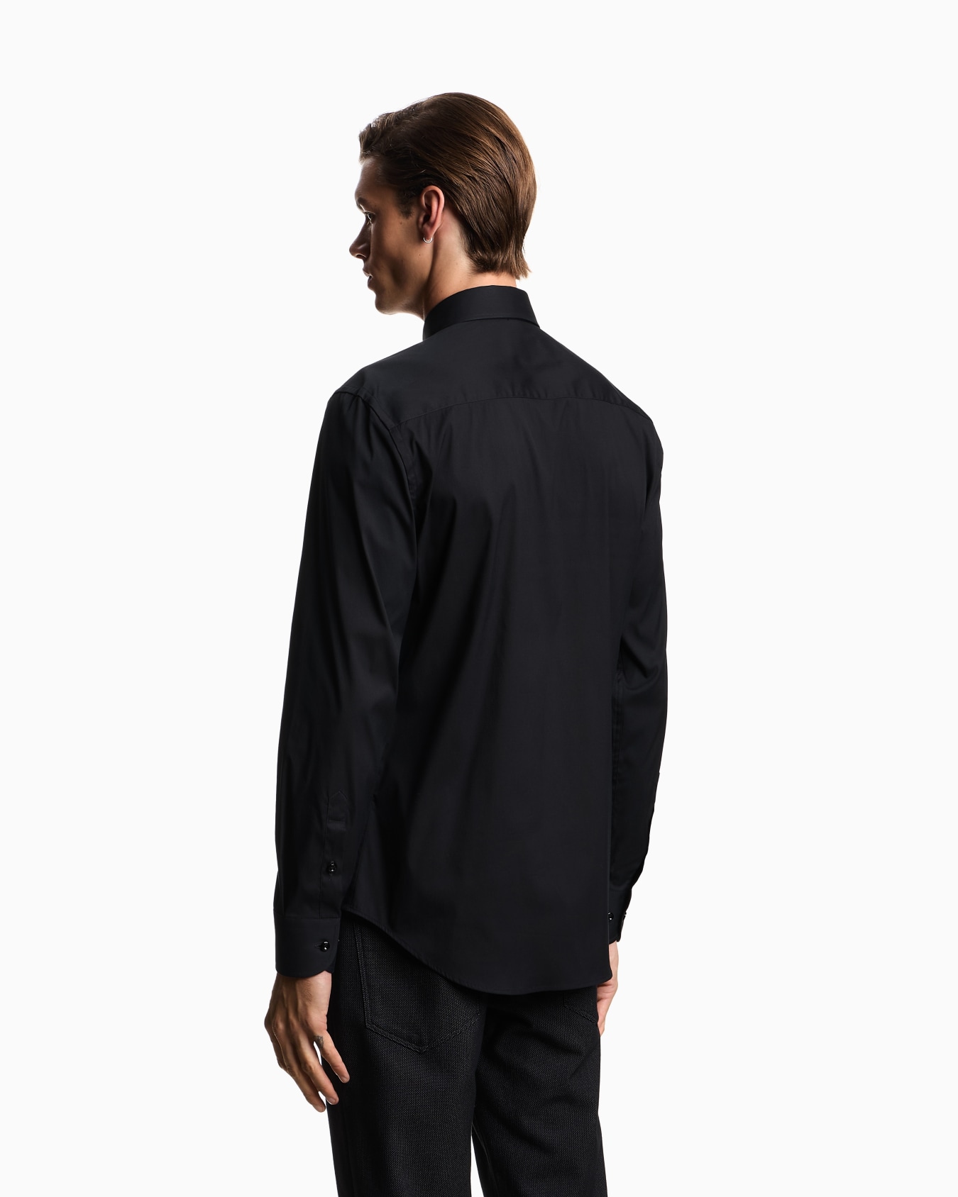 Camisa de popelina de algodón elástico Diapositiva 2