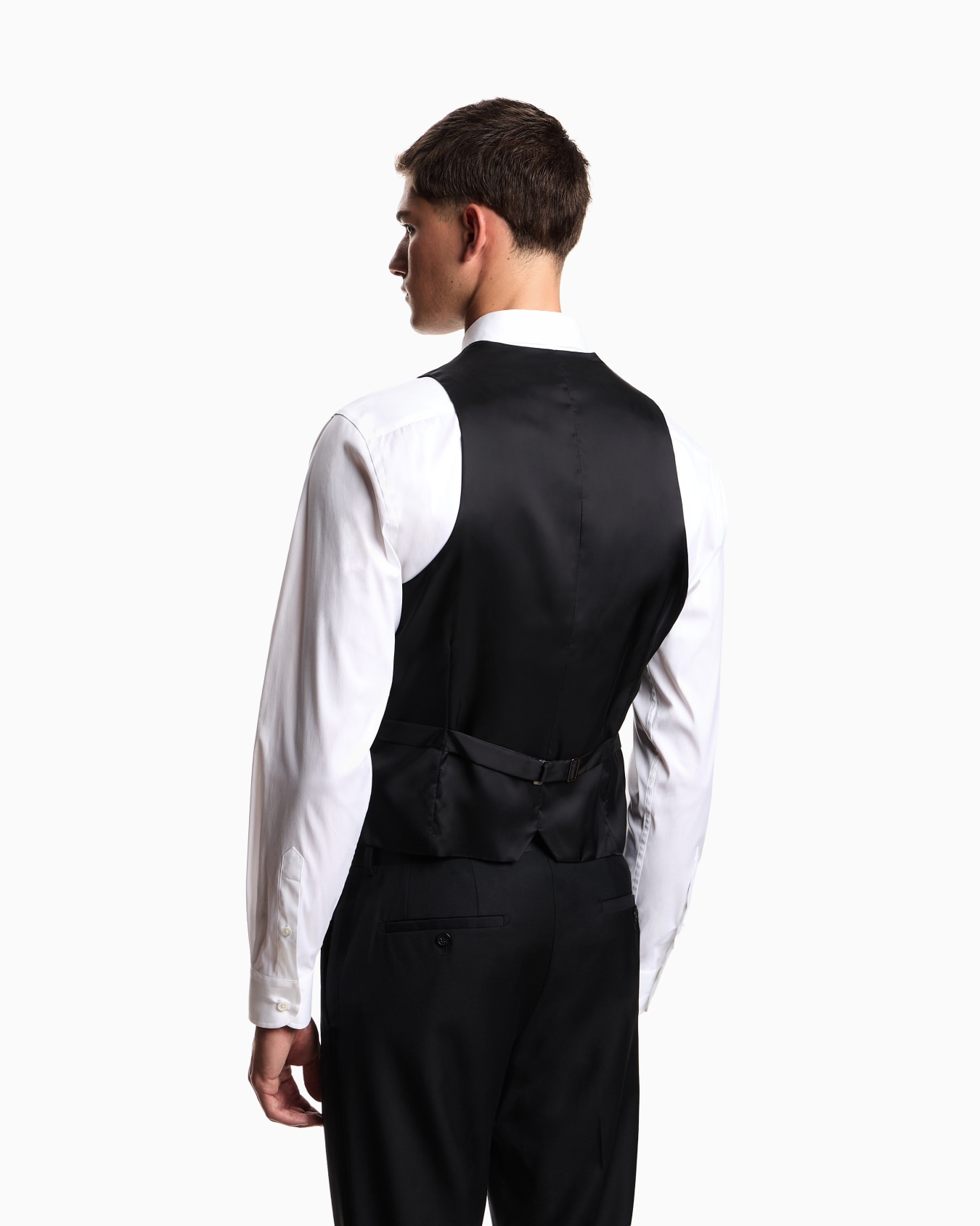 Single-breasted gilet in compact, two-way stretch canvas Diapositiva 2