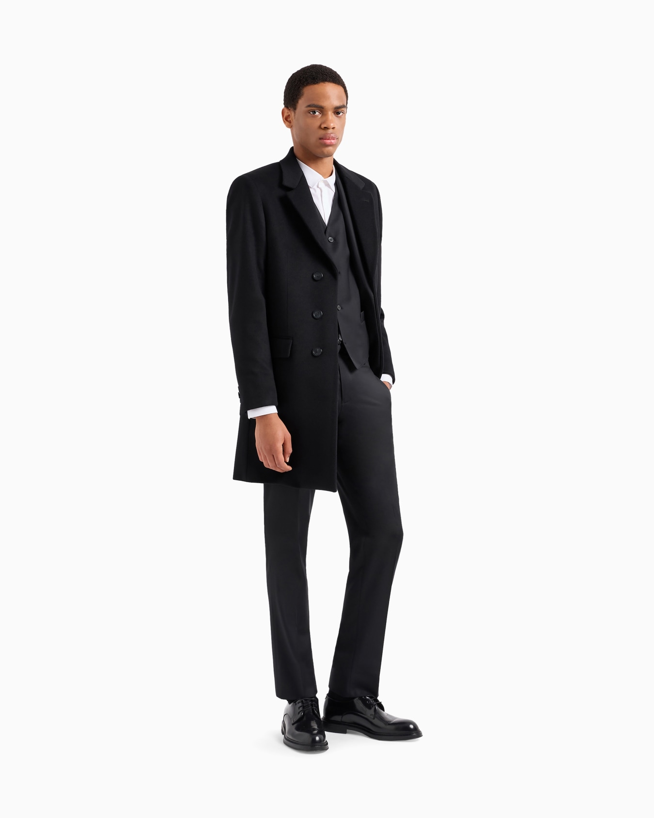 Manteau avec col à revers en cachemire effet castor Diapositive 1