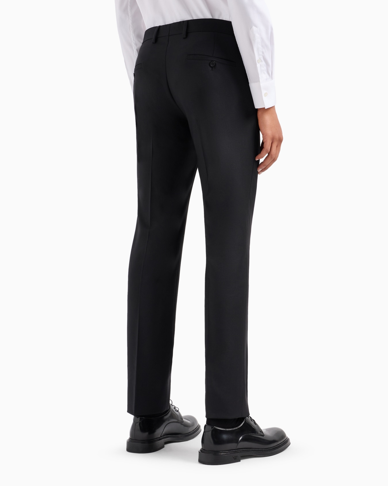 Pantalon avec pli en laine vierge peignée Diapositive 2