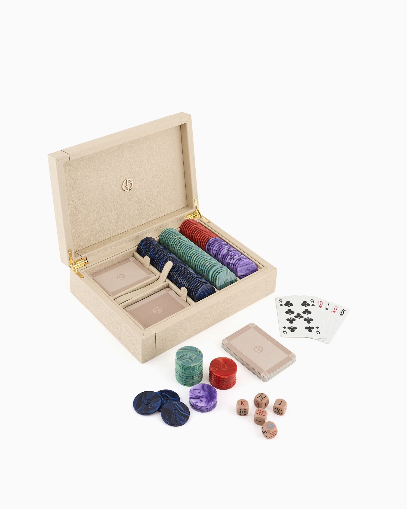 DELPHI POKER SET IN GENUINE LEATHER BOX Slide 1