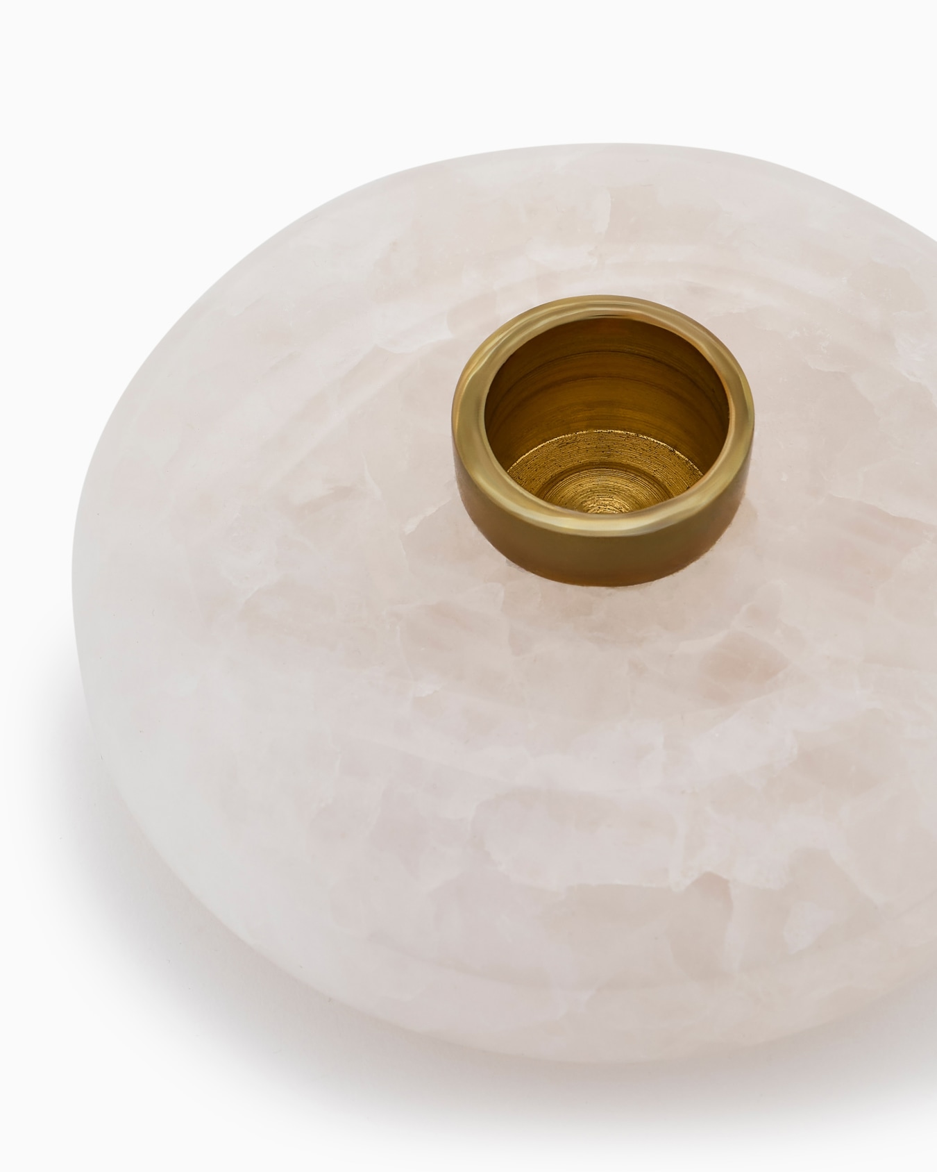 ROCHA CANDLE HOLDER IN STONE AND BRASS Slide 1