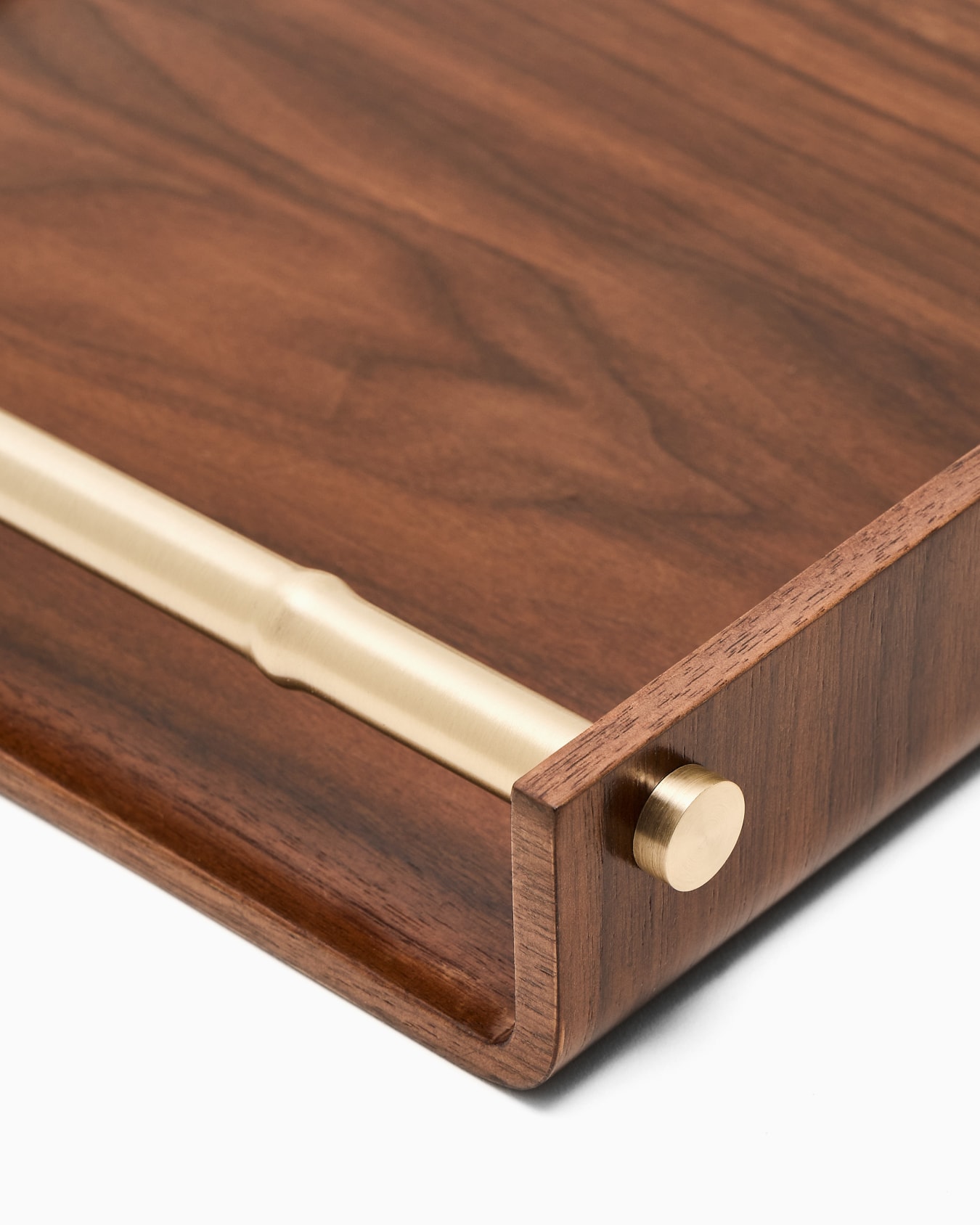 VENTO CANALETTO WALNUT TRAY WITH BAMBOO METAL HANDLES Slide 1