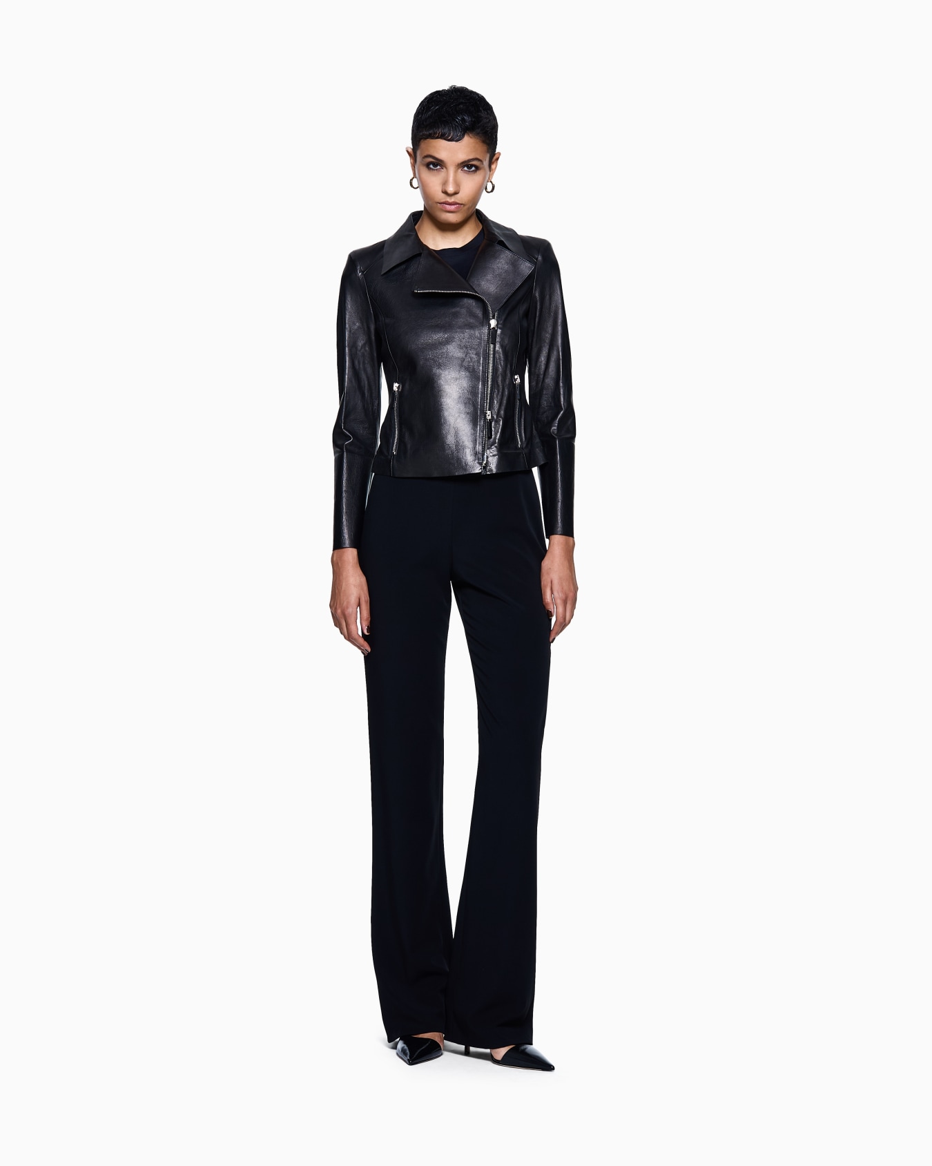 Chaqueta biker de napa Diapositiva 1