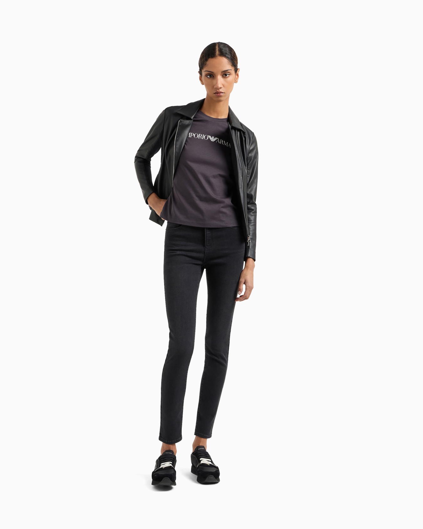 Jacke aus Semianilin-Lammnappaleder mit Jersey-Einsätzen Folie 1