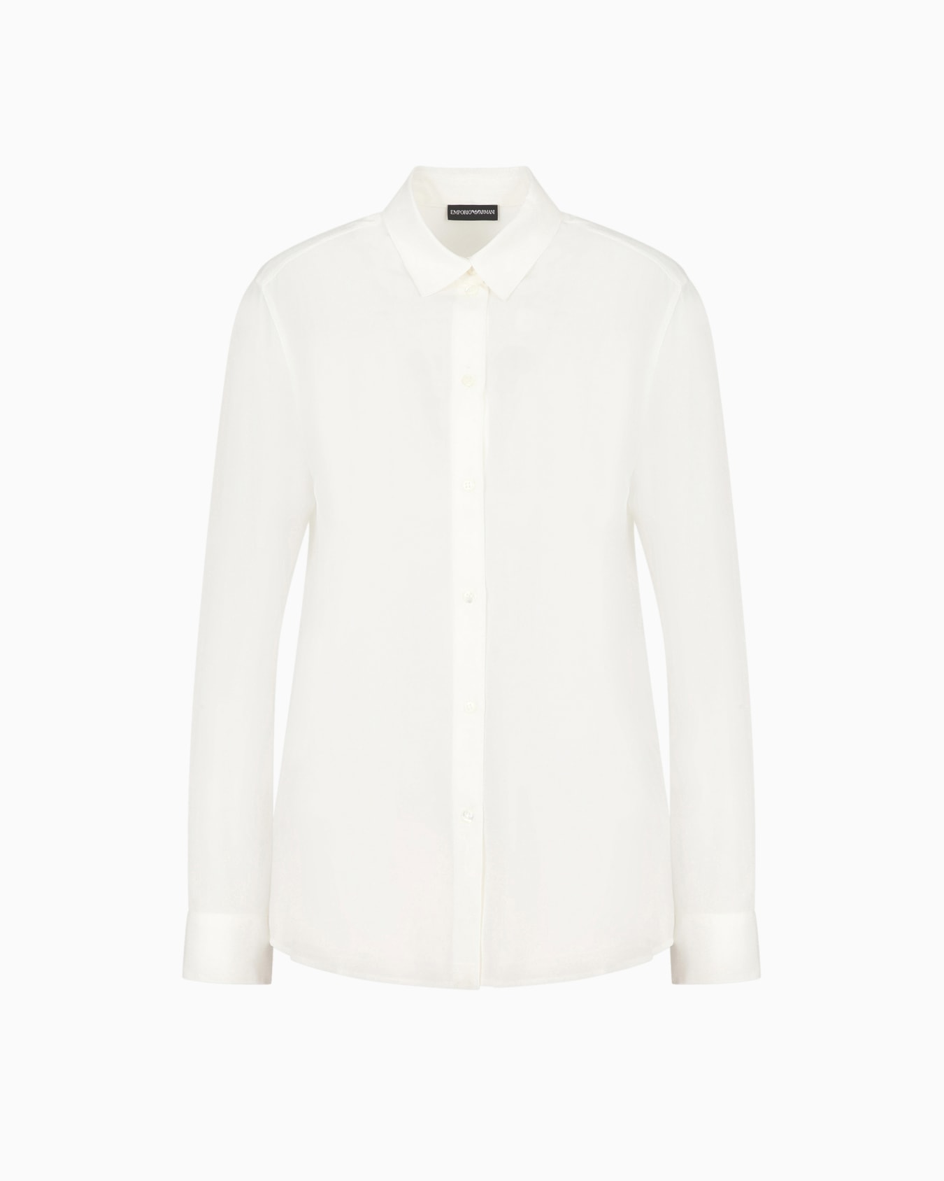 Silk crêpe-de-Chine shirt with pleated back Slide 0