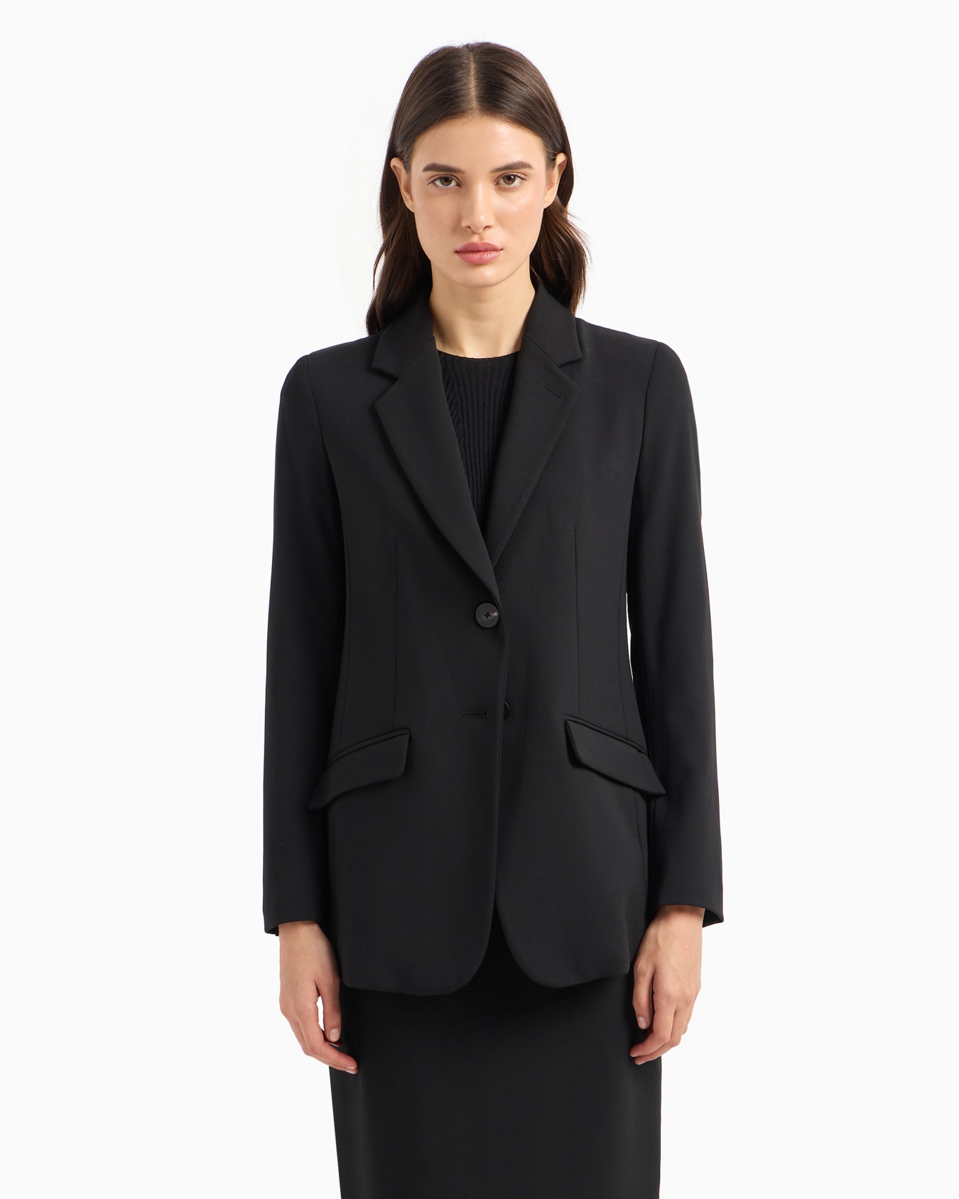 Chaqueta con solapas en lana grain de poudre Diapositiva 3