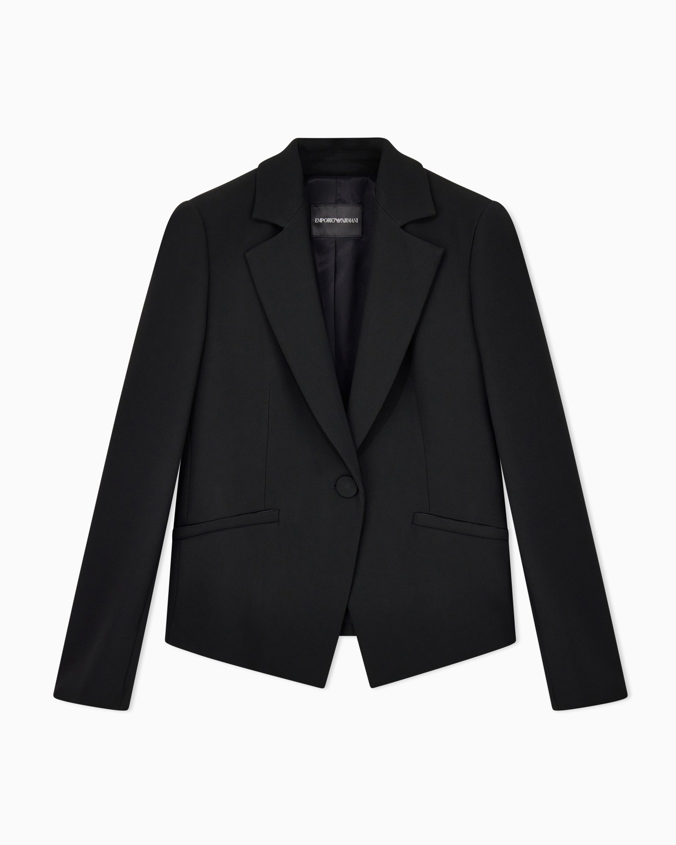 Chaqueta de crepé de cady con solapas Diapositiva 0