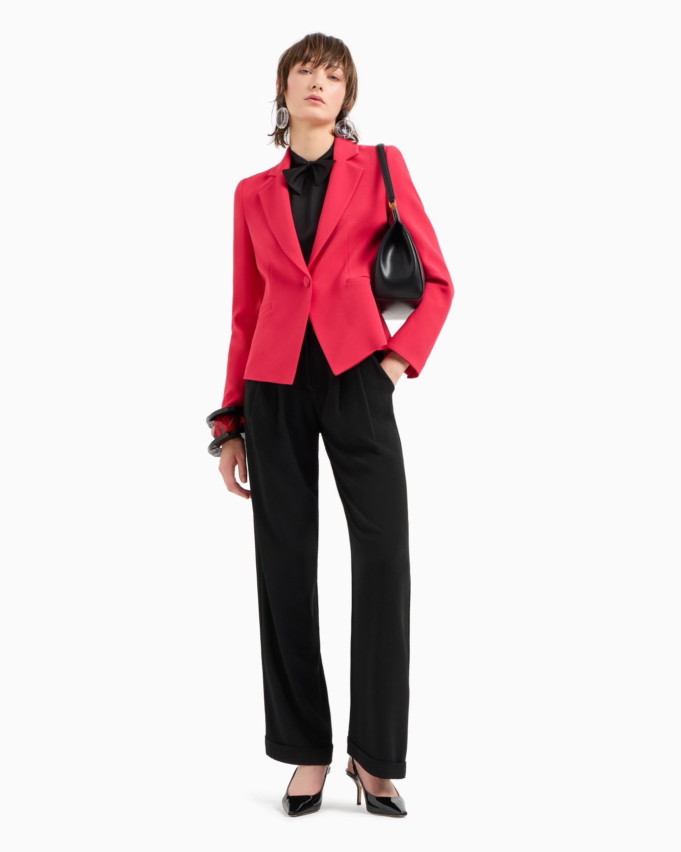 Chaqueta de crepé de cady con solapas Diapositiva 3