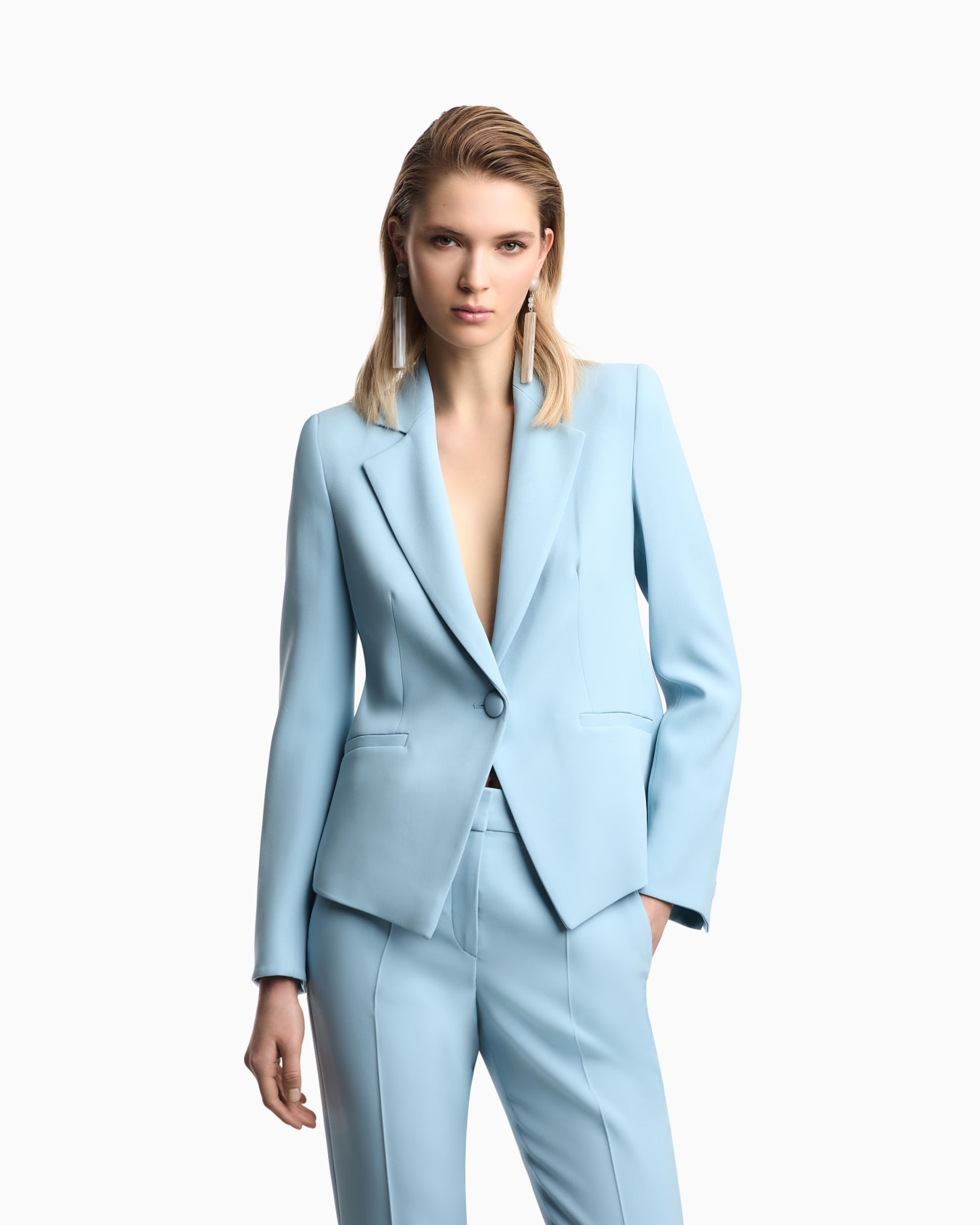 Cady crêpe jacket with lapels Slide 3