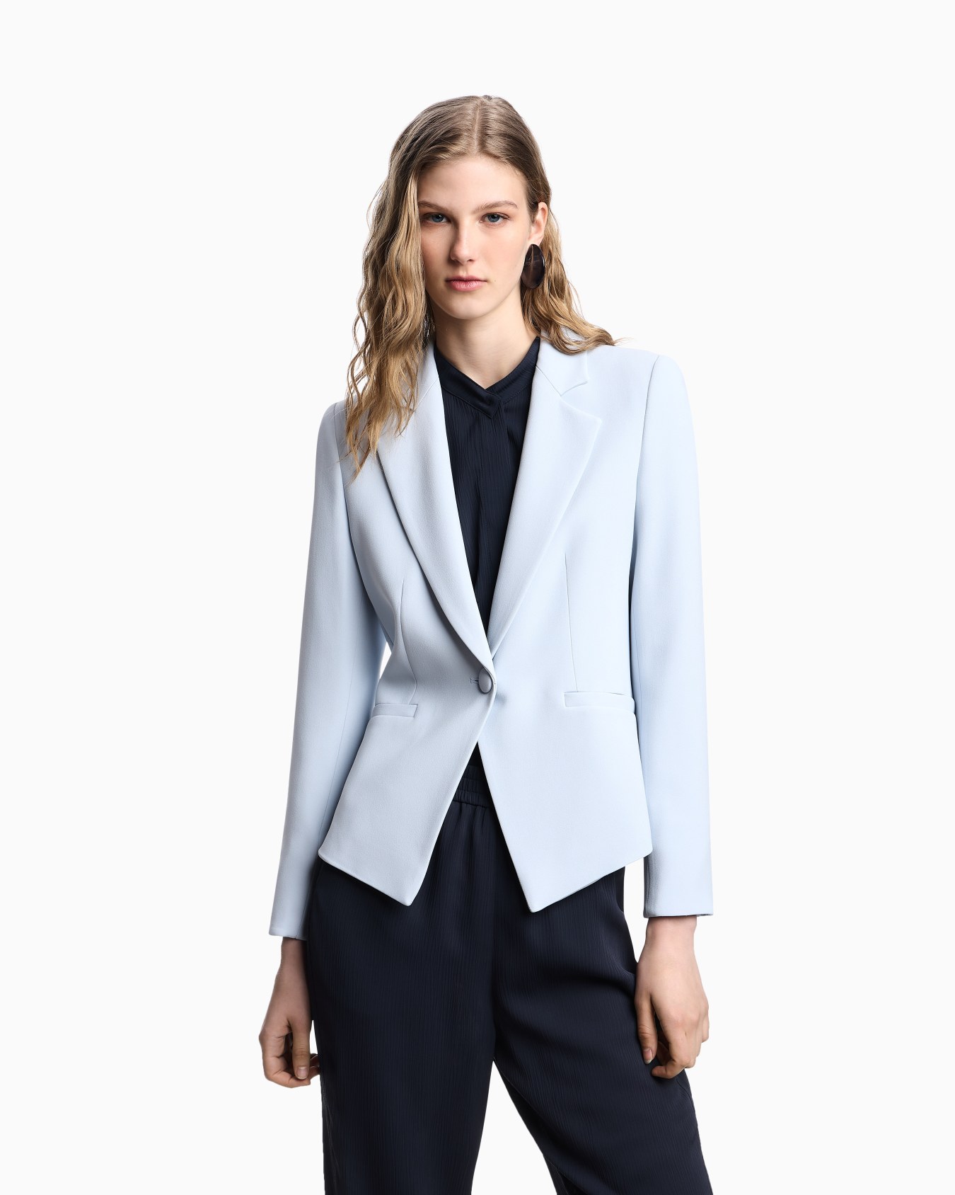 Cady crêpe jacket with lapels Slide 3