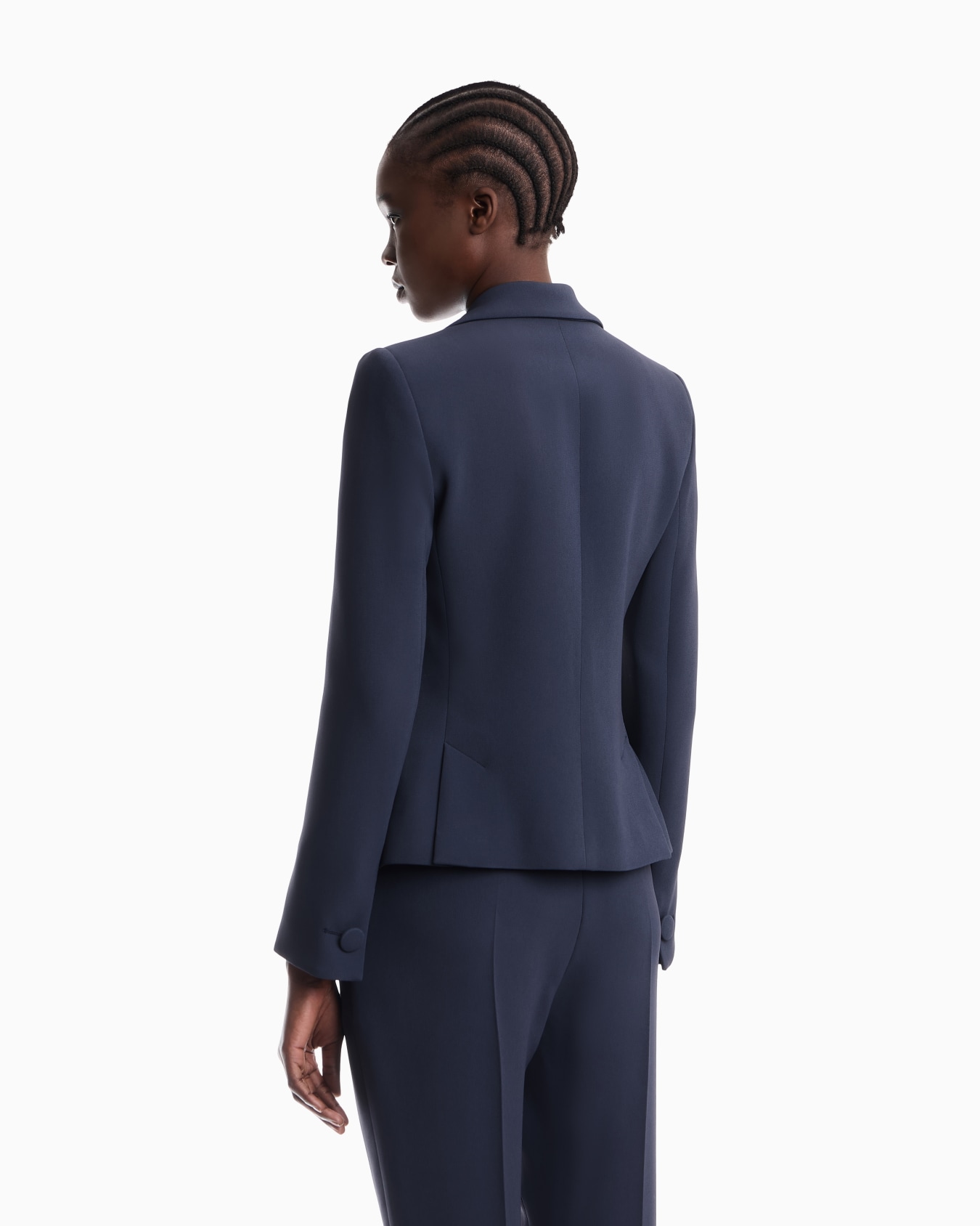Cady crepe jacket with lapels in a slim fit Essential Slide 5