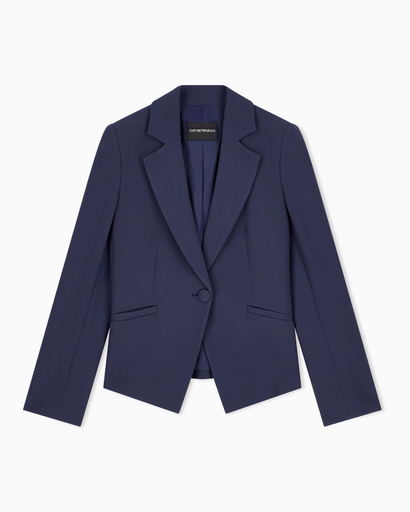 Cady crepe jacket with lapels in a slim fit Essential Slide 0