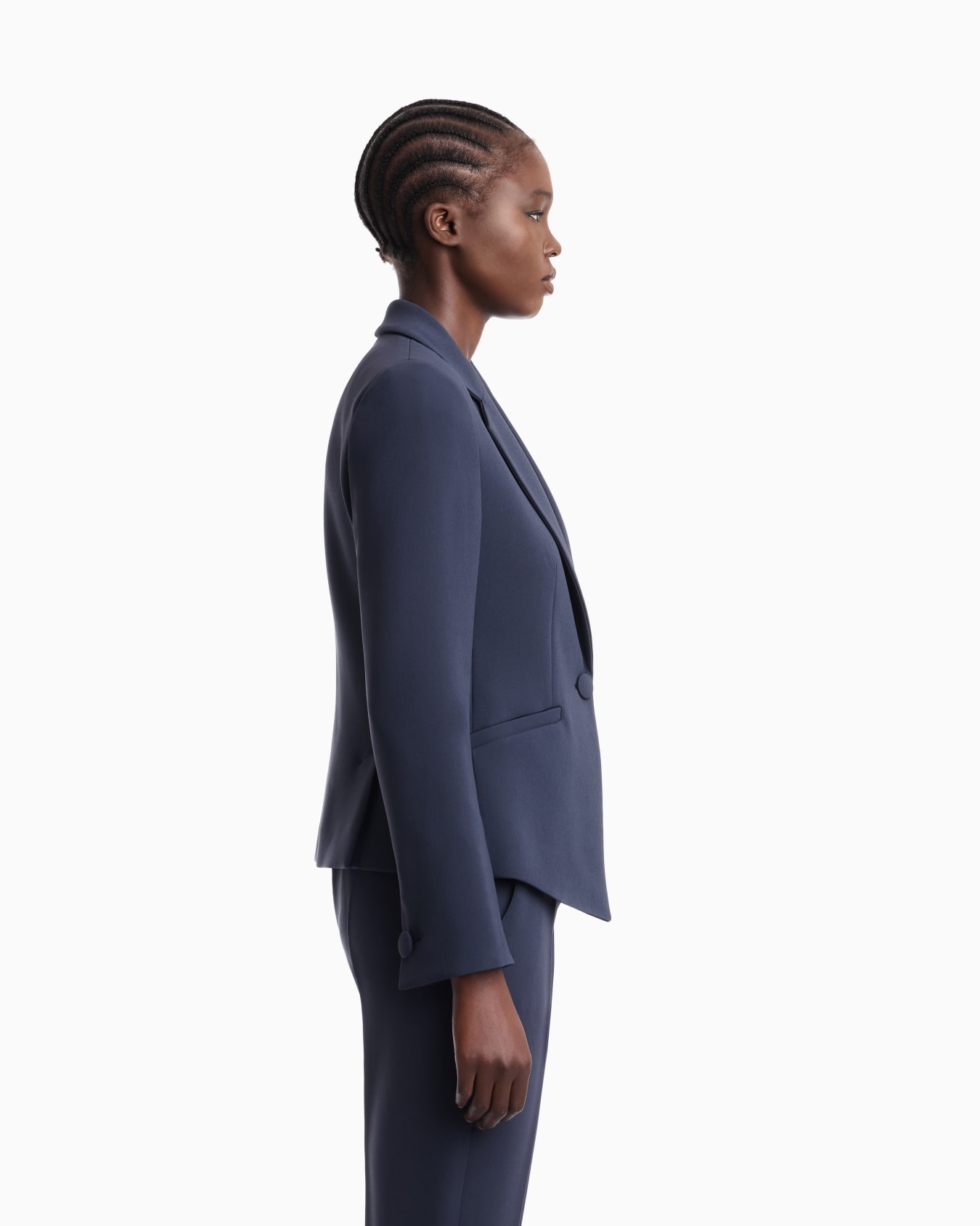 Cady crepe jacket with lapels in a slim fit Essential Slide 7