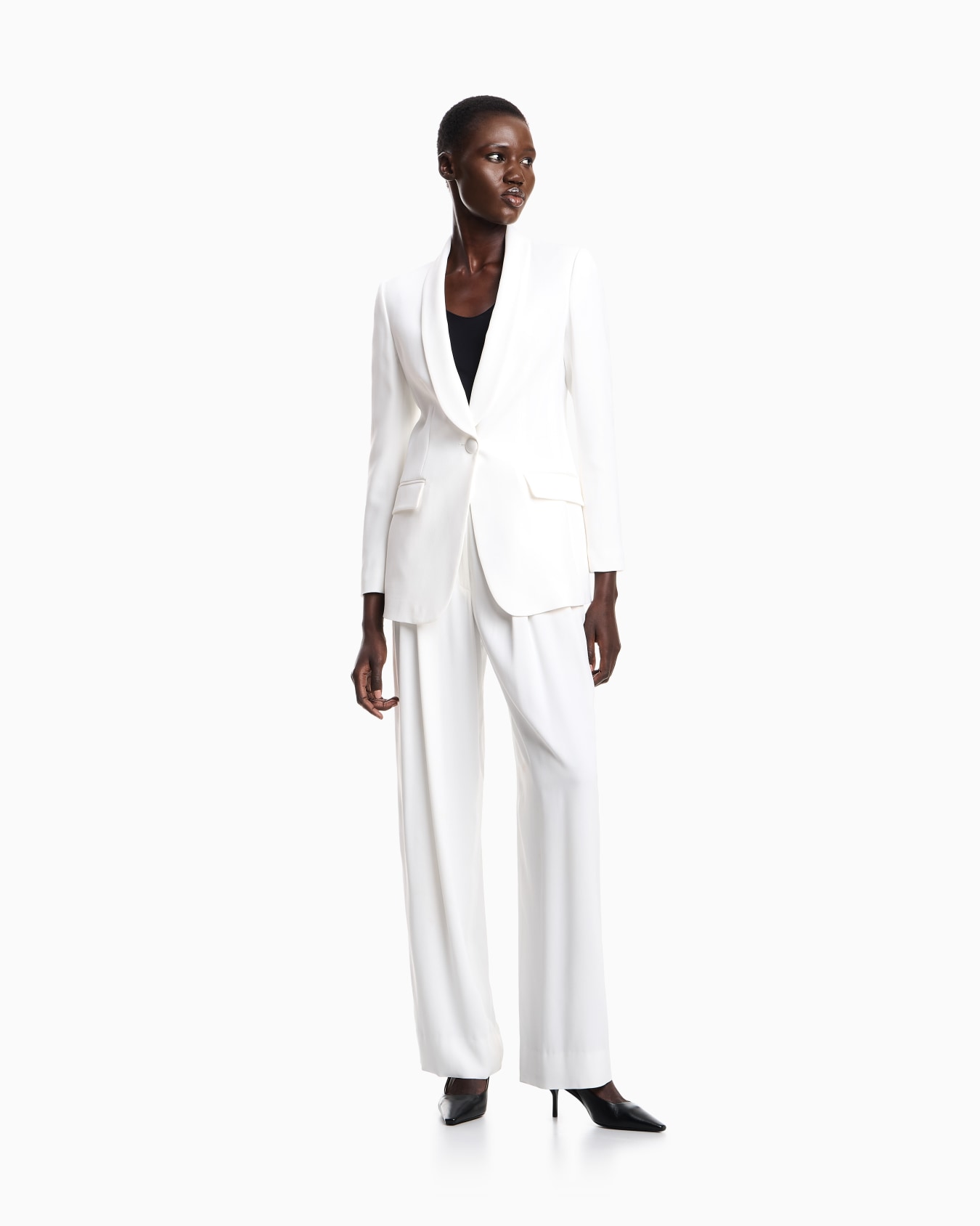 Single-breasted blazer in envers satin Slide 1