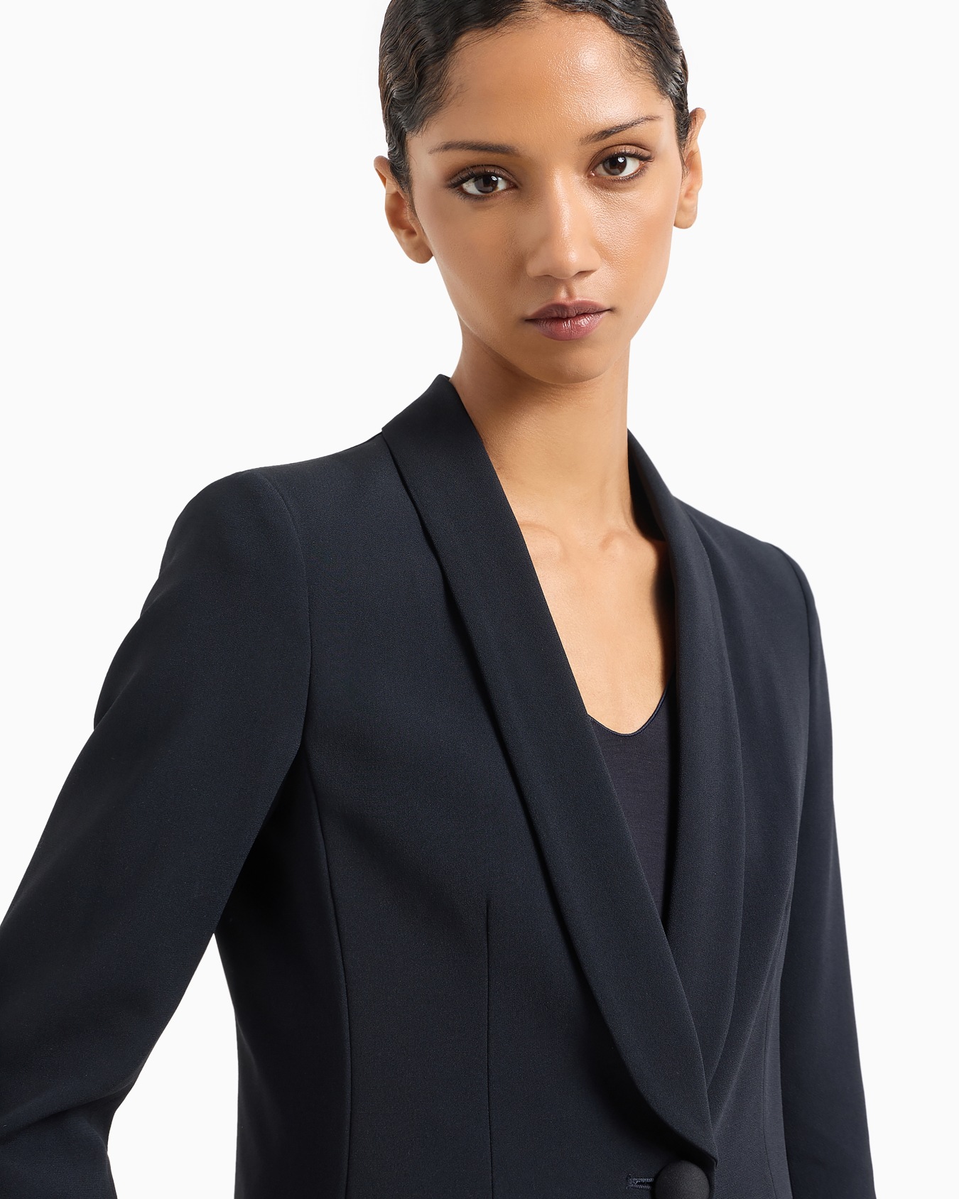 Blazer de abotonadura sencilla de envers satén Diapositiva 4