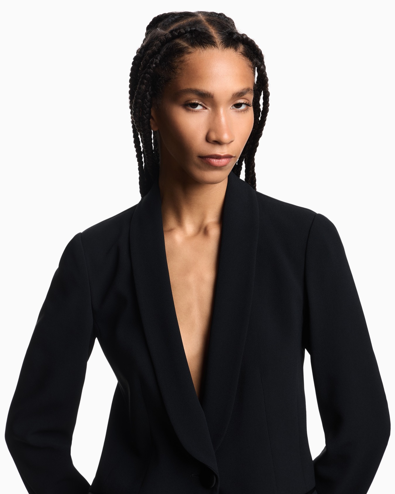 Blazer à simple boutonnage en envers satin Diapositive 4