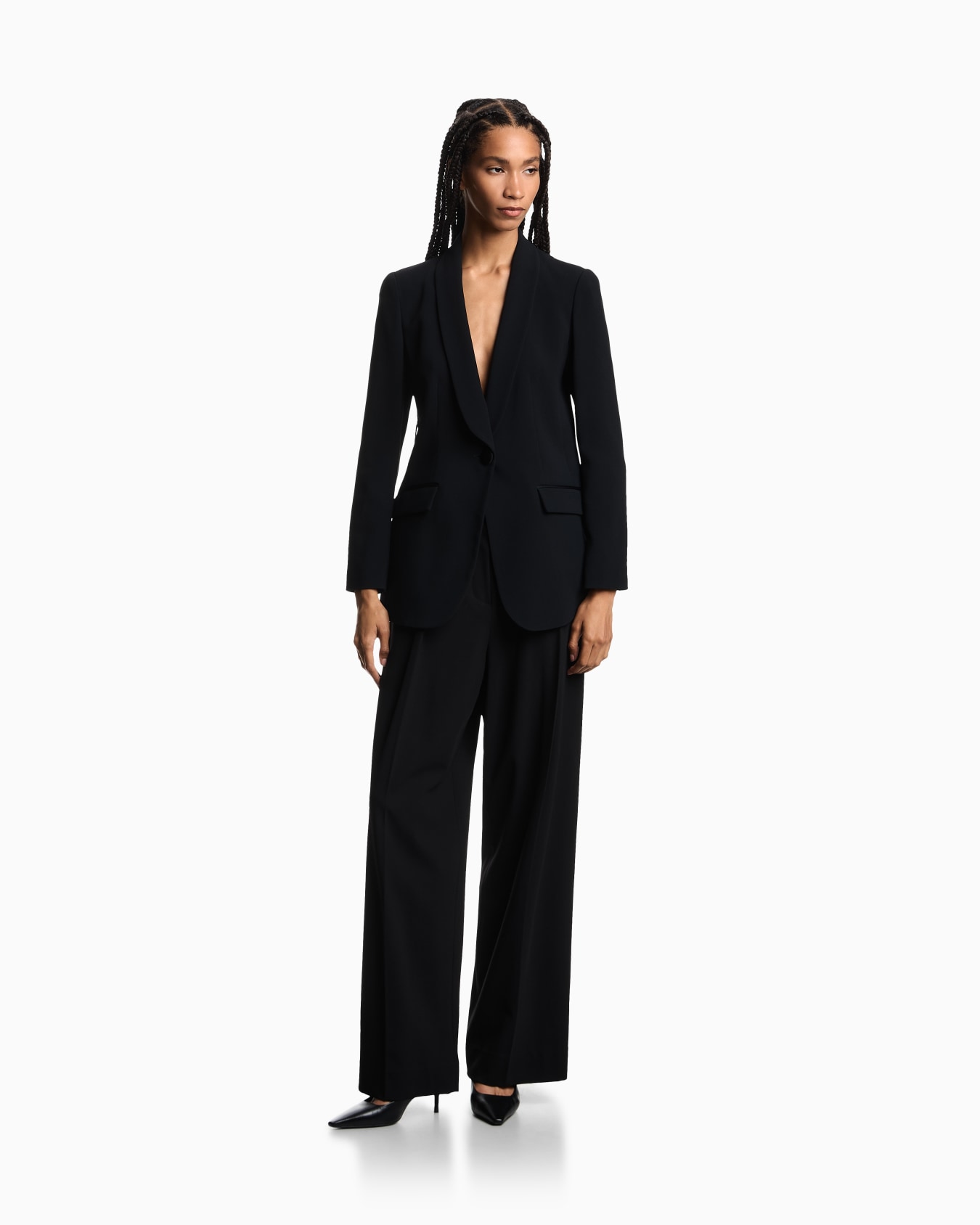 Blazer à simple boutonnage en envers satin Diapositive 1