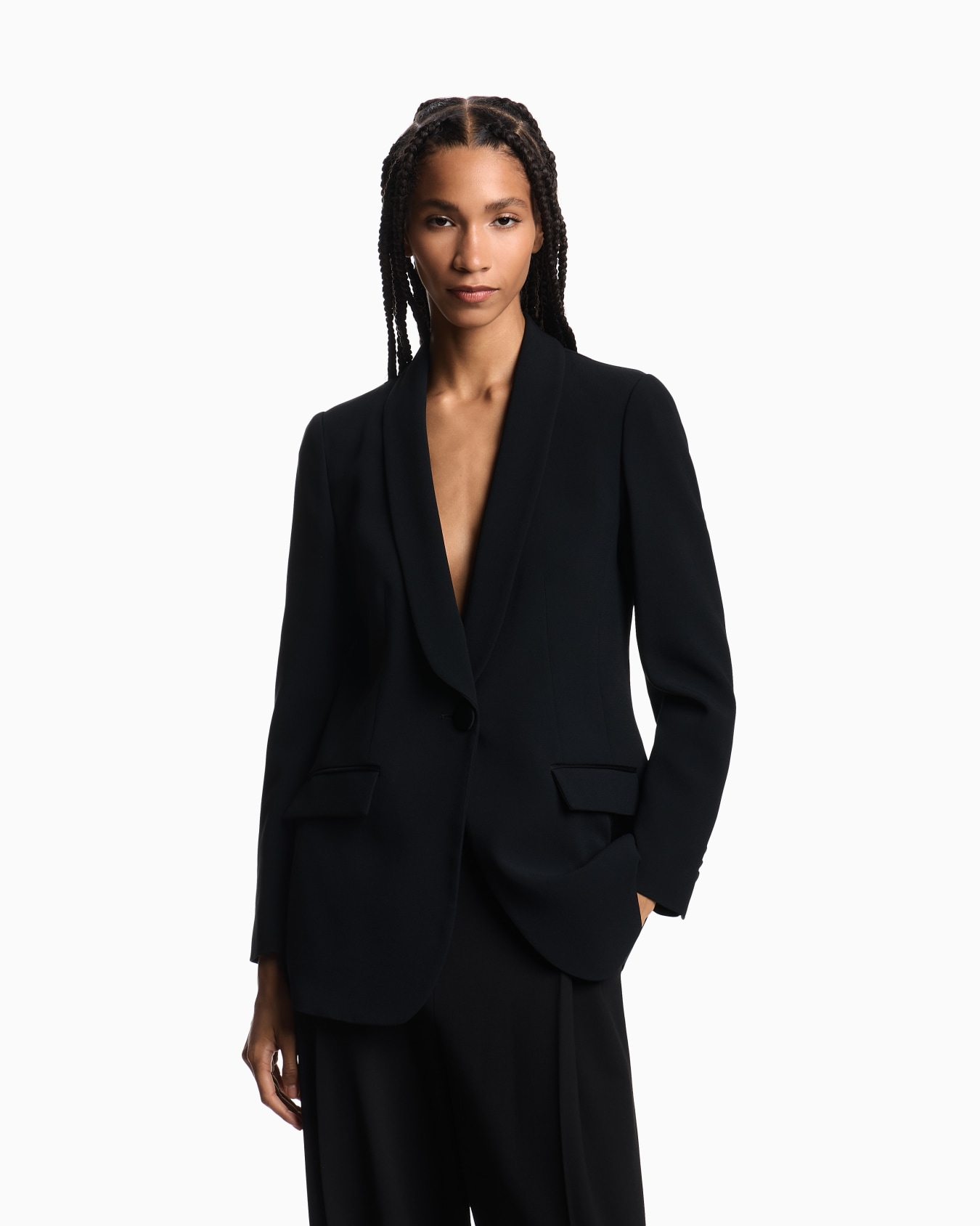 Blazer à simple boutonnage en envers satin Diapositive 3