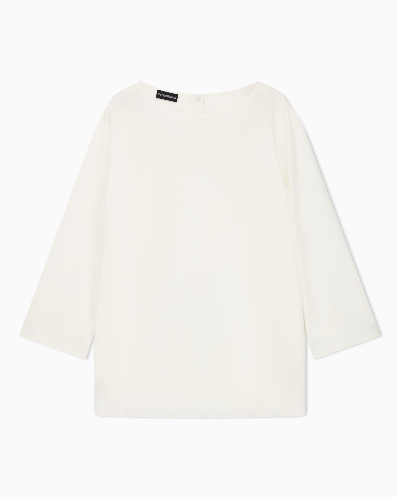 Blusa de envers satén con manga tres cuartos Diapositiva 0