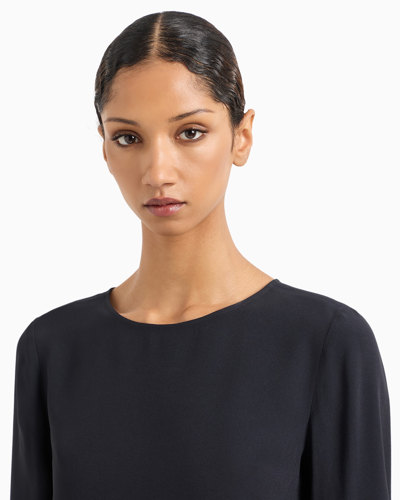 Blouse en envers satin à manches 3/4 Diapositive 4