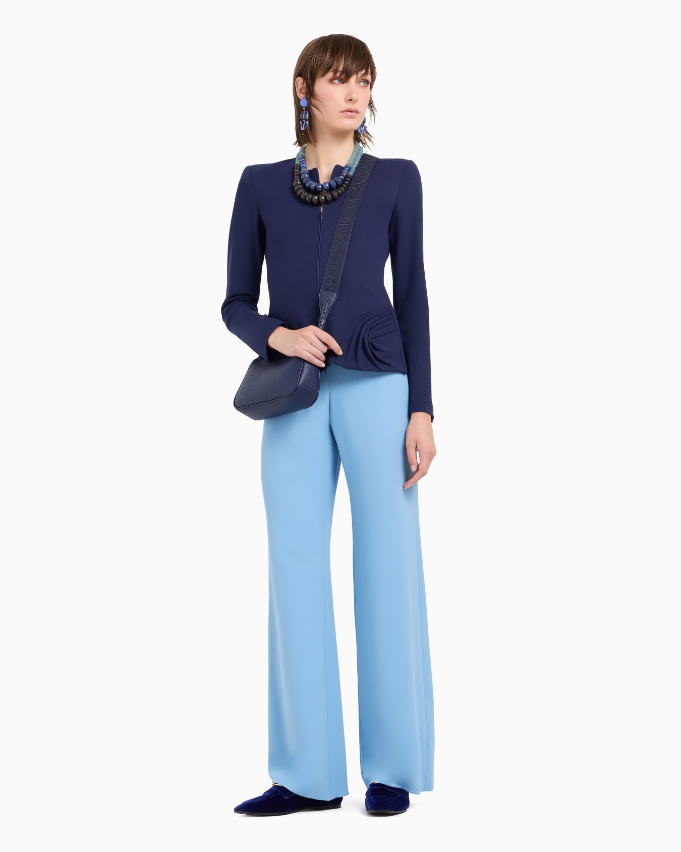 Cady crêpe palazzo trousers Slide 3