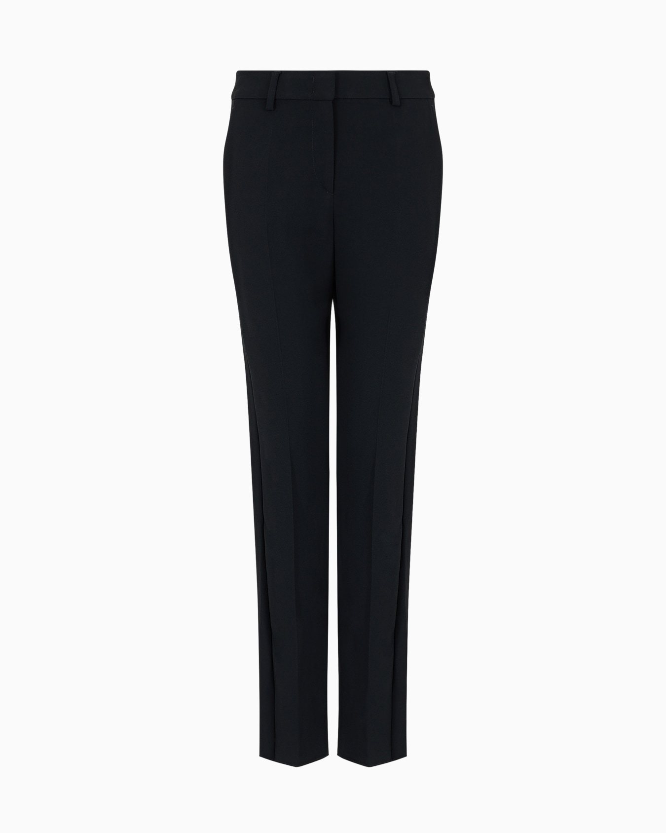 Pantaloni con passanti e nervatura in cady crepe Slide 0