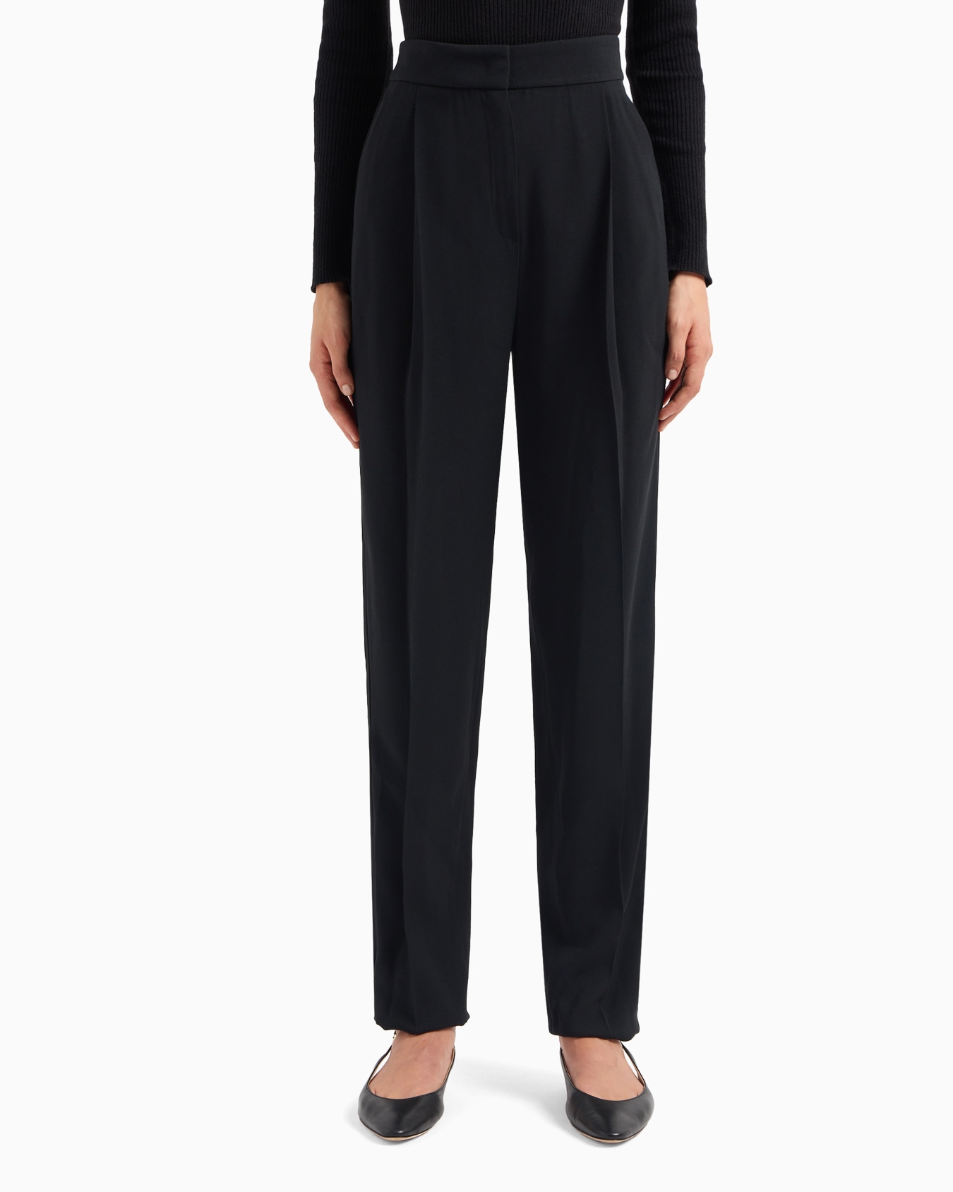 Pantaloni con pinces in enver satin Slide 3