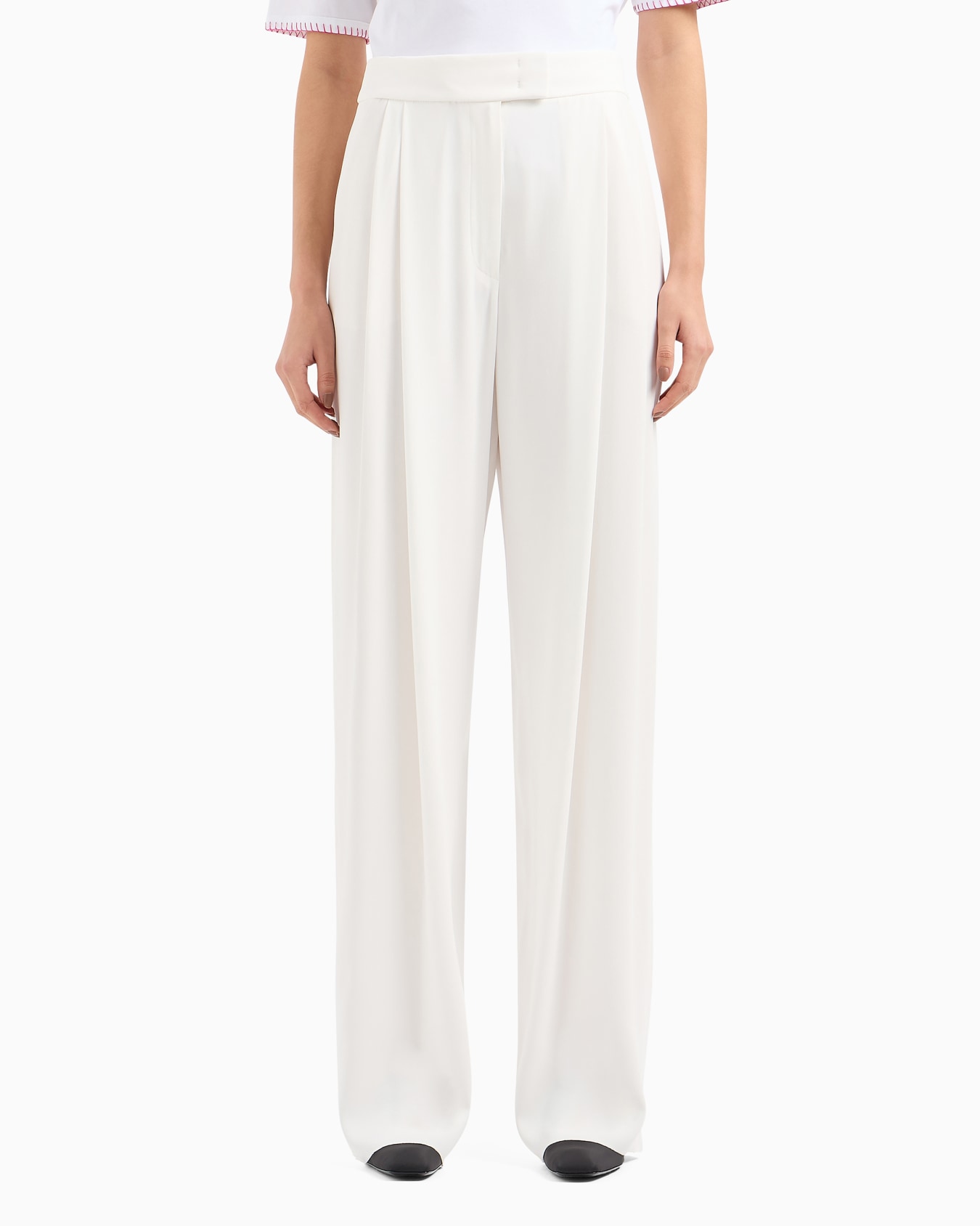 Pantalon palazzo à pinces en envers satin Diapositive 3
