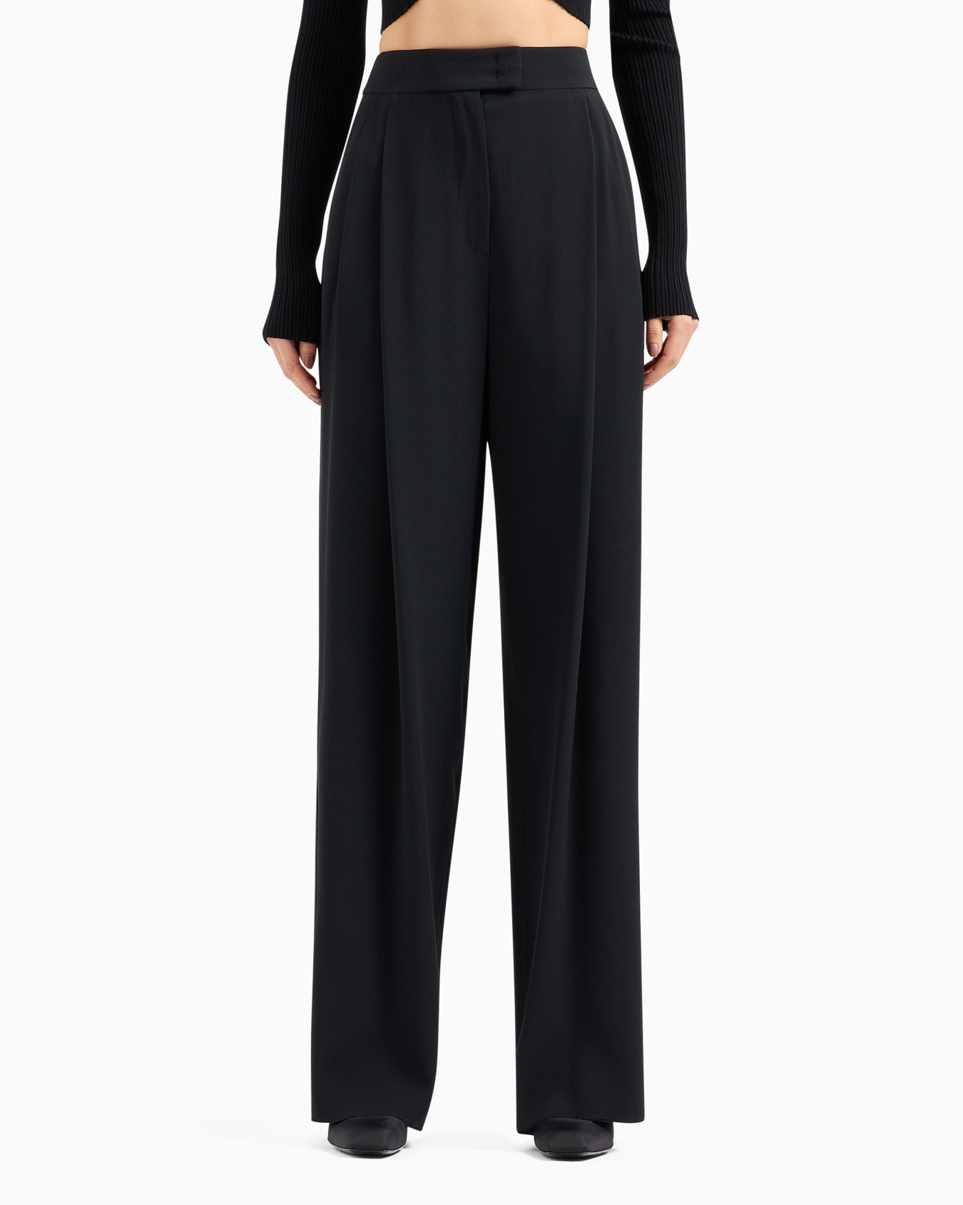 Envers-satin palazzo trousers with darts Slide 1