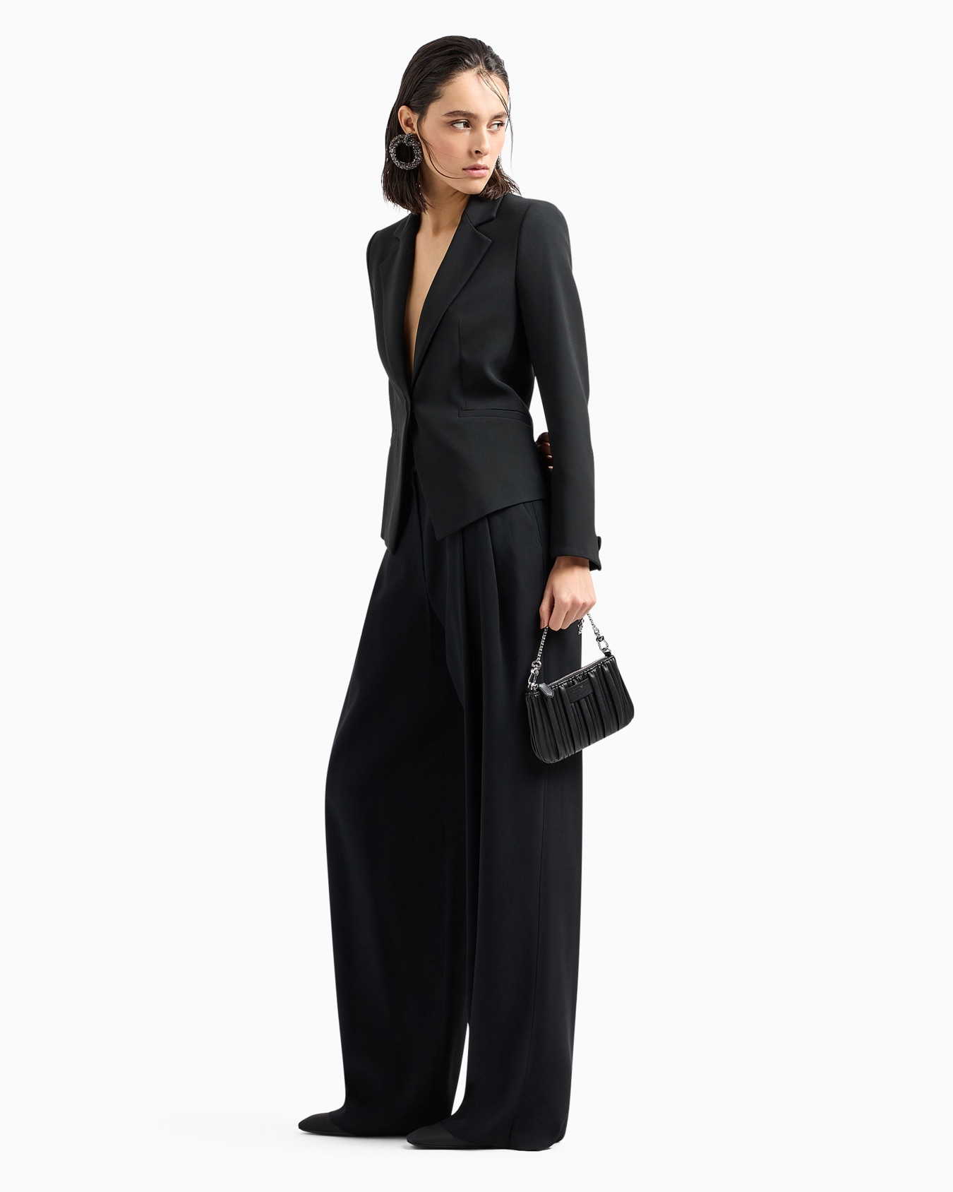 Envers-satin palazzo trousers with darts Slide 3