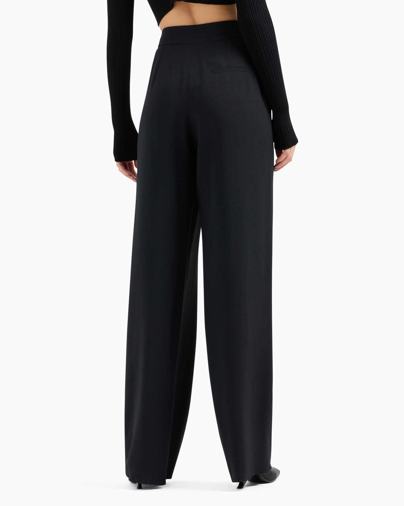 Envers-satin palazzo trousers with darts Slide 2