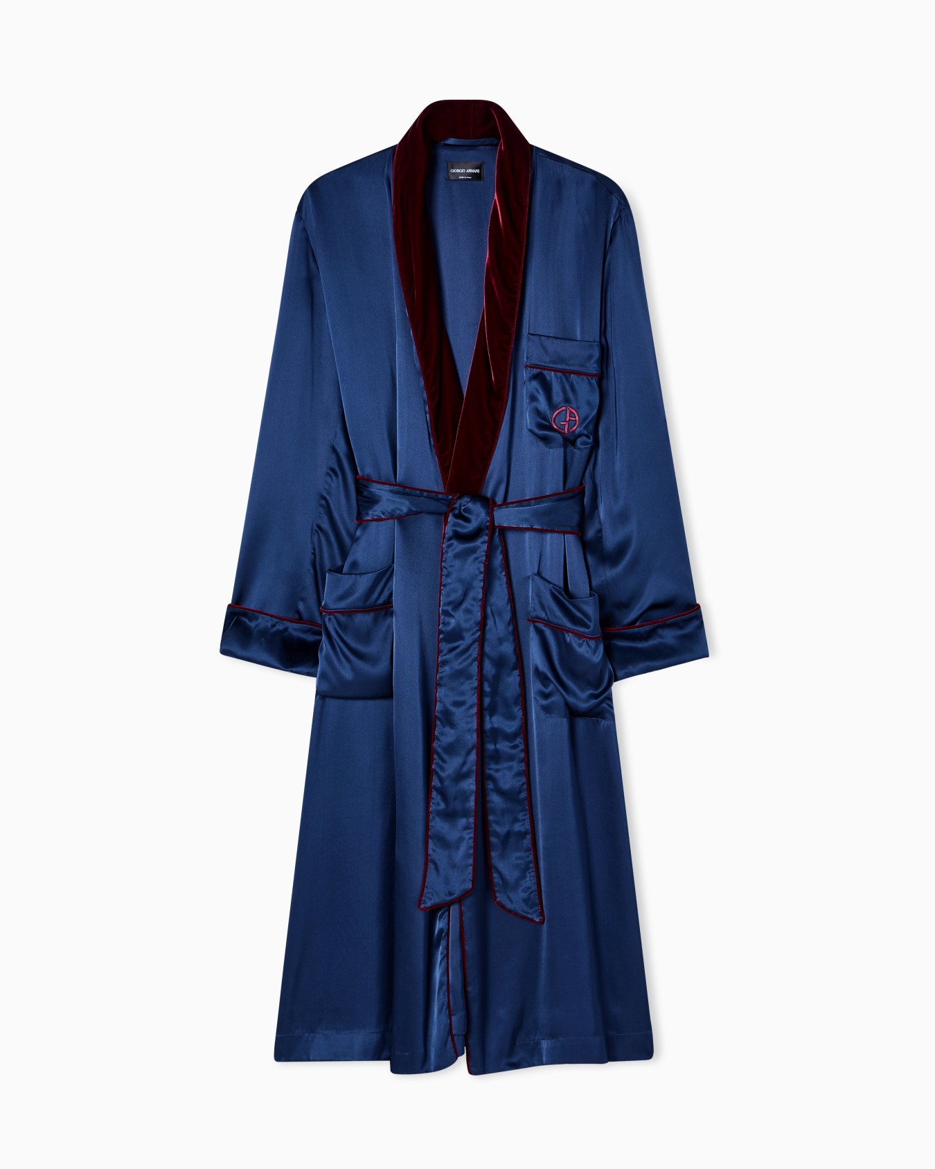 Monogrammed silk dressing gown Slide 0