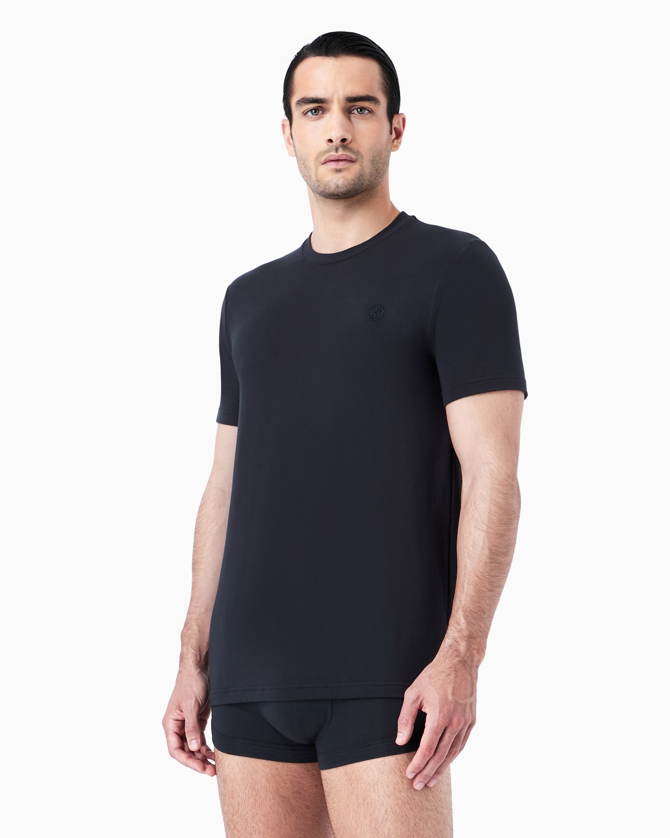 Camiseta de estar en casa de manga corta de punto elástico Diapositiva 1