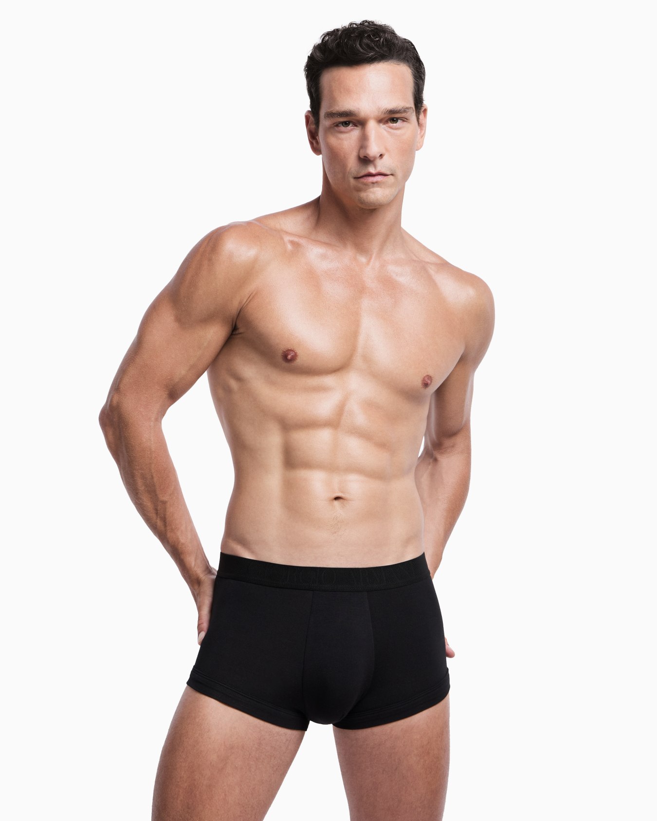 Stretch jersey boxers with logo band Slide 1