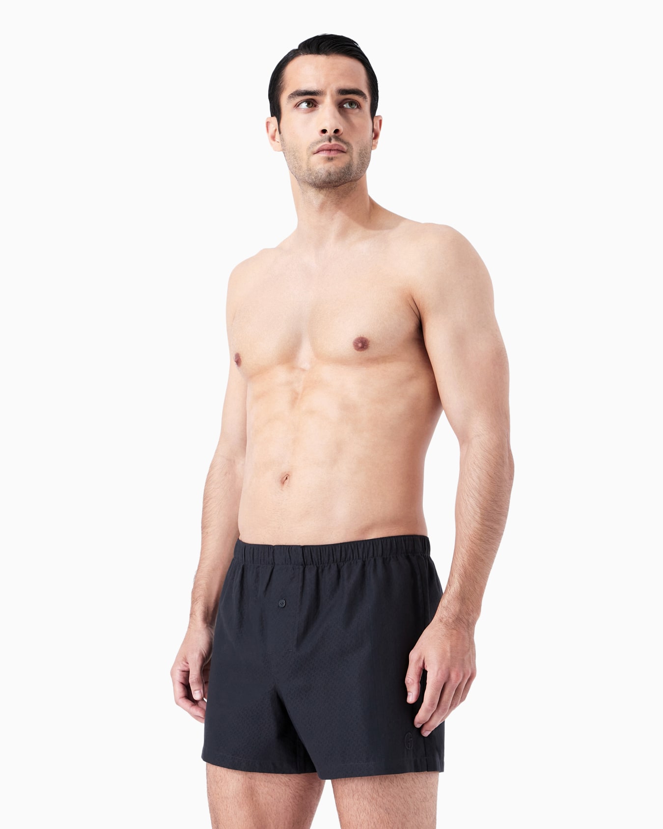 Cotton boxers with embroidered logo Slide 1