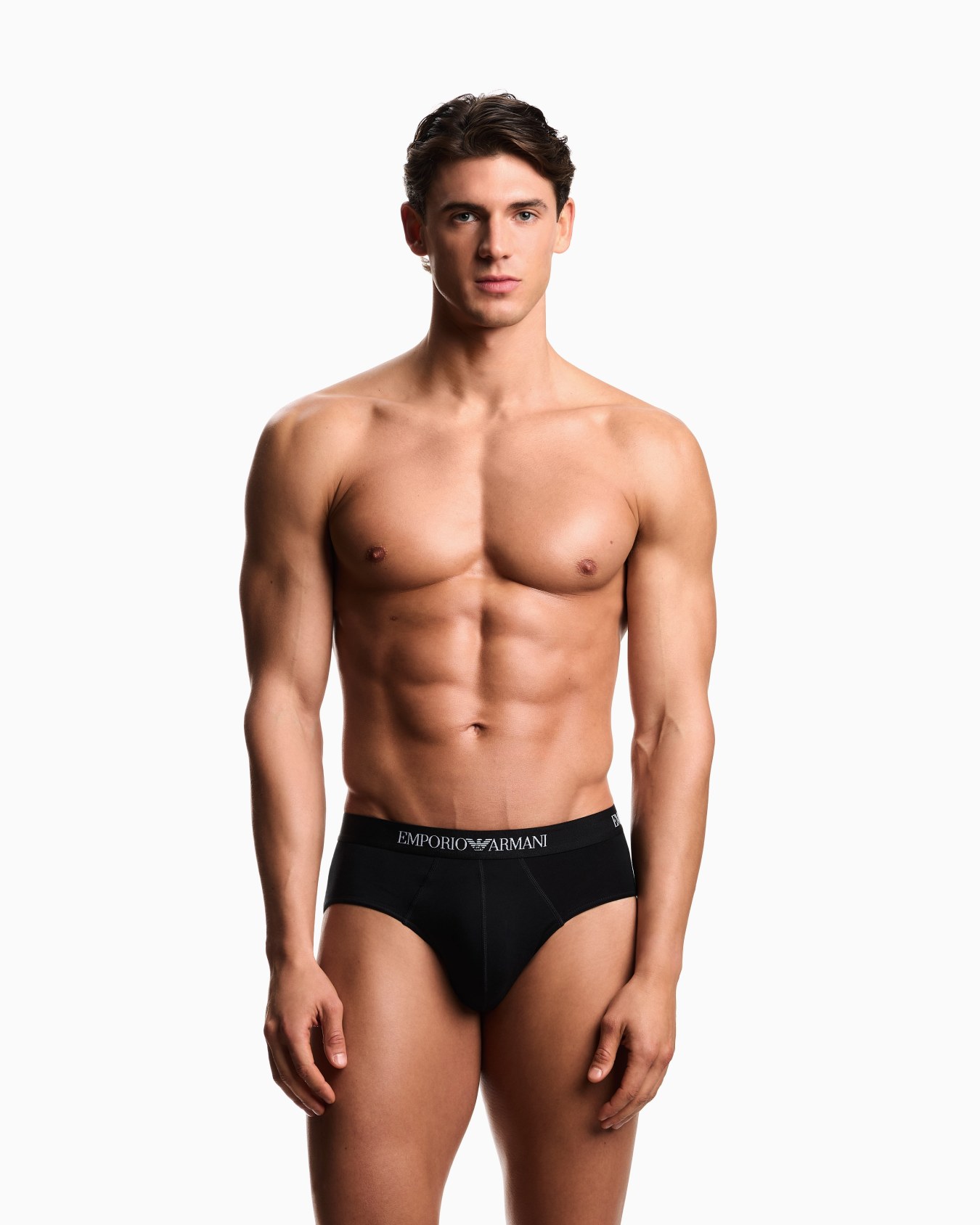 Three-pack of briefs with logo waistband Slide 1
