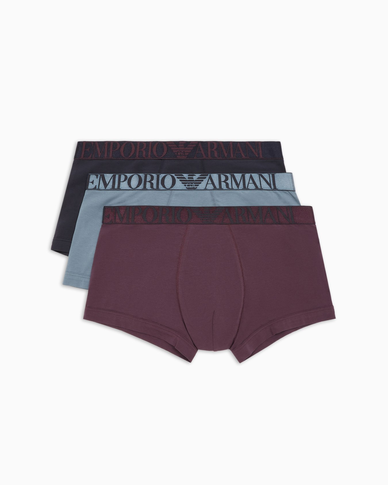 Lot de 3 boxers courts en coton biologique bande logo brillante ASV Diapositive 0