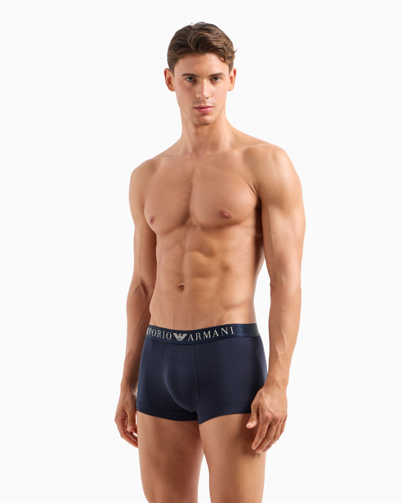 ボクサーパンツ スーパーファインコットン ロゴ入りのウエストバンド スライドする 1