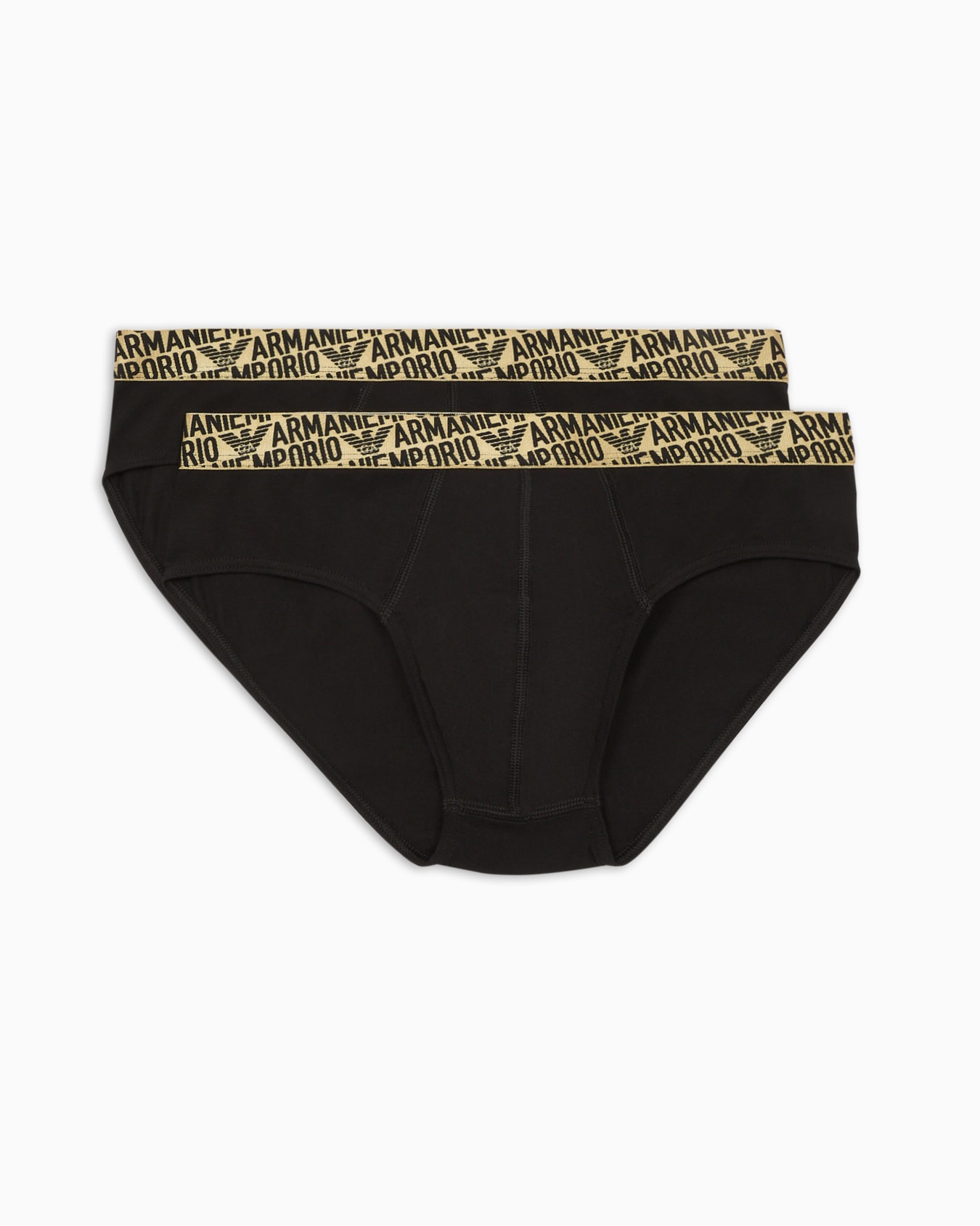 Two-pack of ASV all-over shiny logoband organic-cotton briefs Slide 0