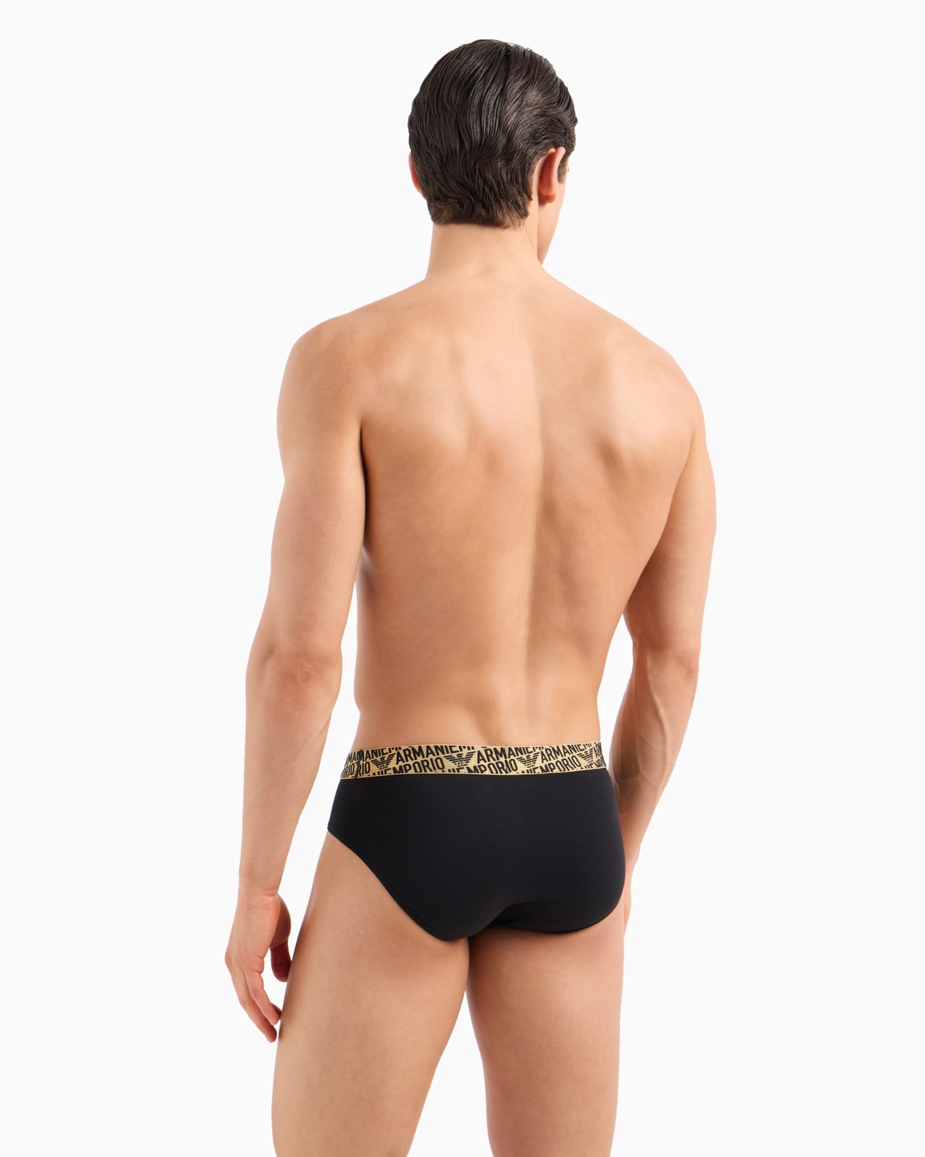 Two-pack of ASV all-over shiny logoband organic-cotton briefs Slide 2