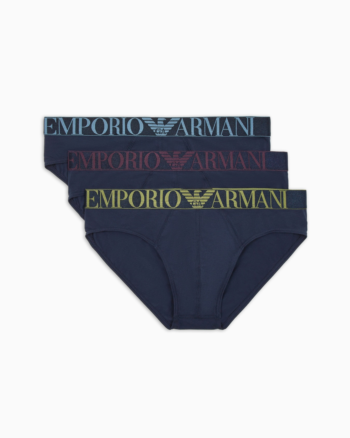 Three-pack of ASV shiny logoband organic-cotton briefs Slide 0