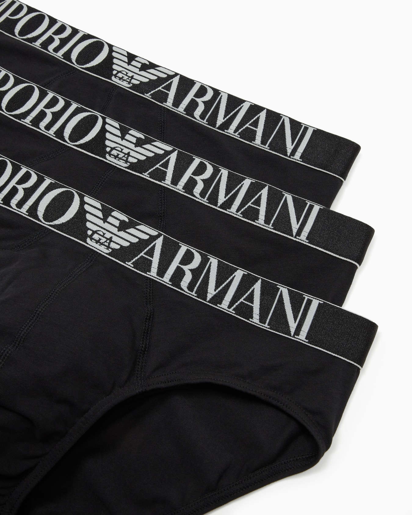 Three-pack of ASV shiny logoband organic-cotton briefs Slide 3