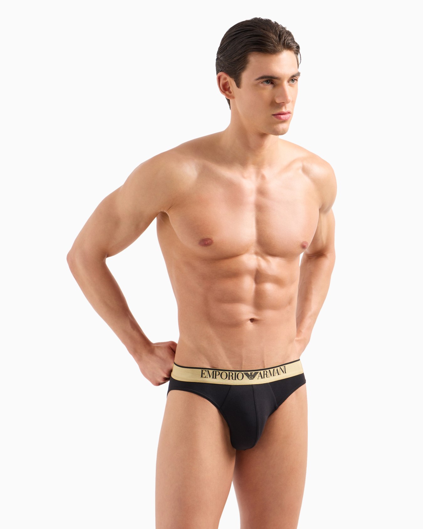 Shiny logoband elasticated waist briefs Slide 1